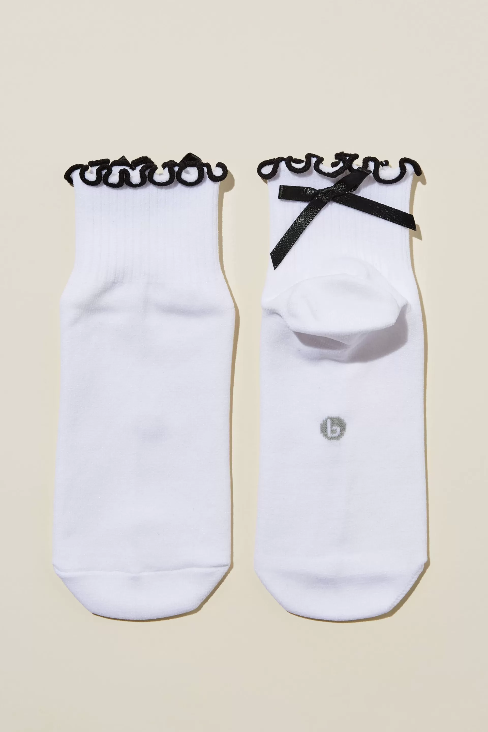 Cotton On Accessories*Active Frill Bow Sock White