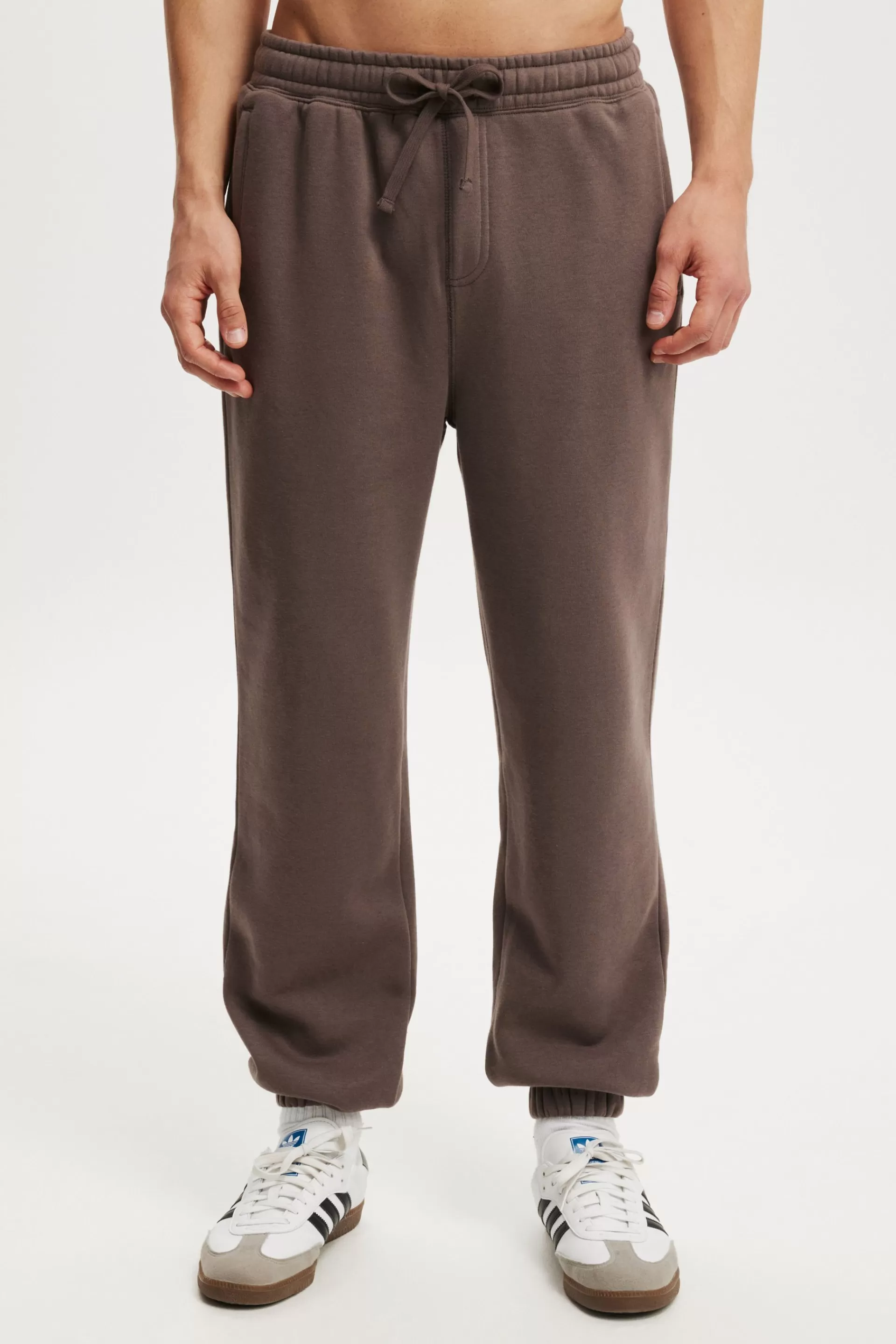 Cotton On Fleece & Sweats*Baggy Cuffed Track Pant Washedchocolate