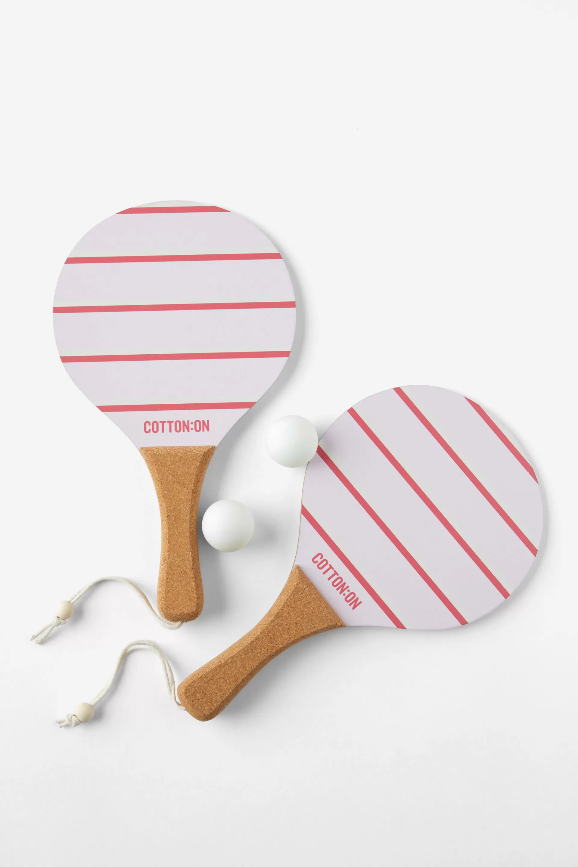 Cotton On Beach Accessories | Towels & Accessories*Beach Bat And Ball Set Poolsidestripepinkred