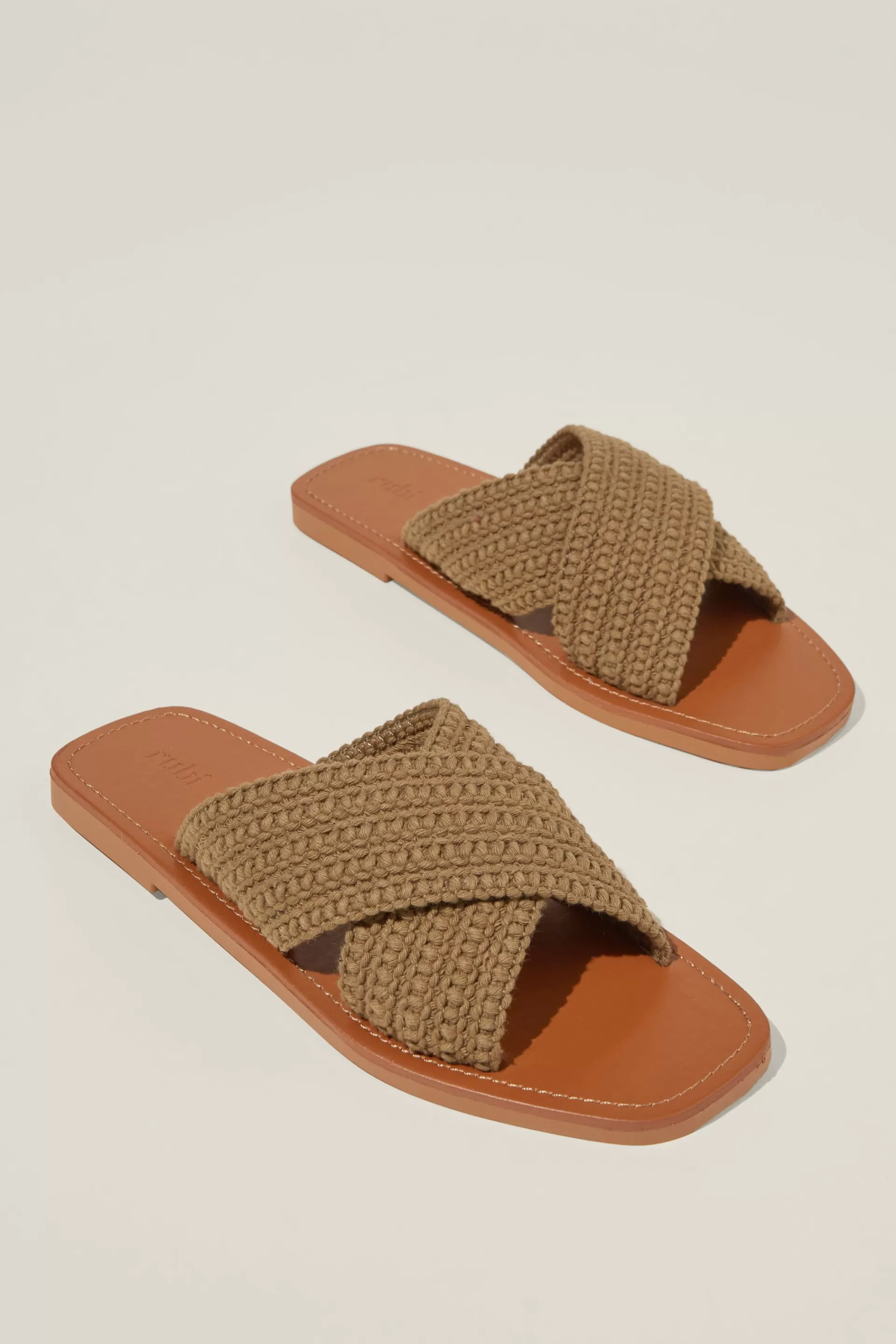 Cotton On Sandals & Flip Flops*Bella Crossover Slide Khakicrochet