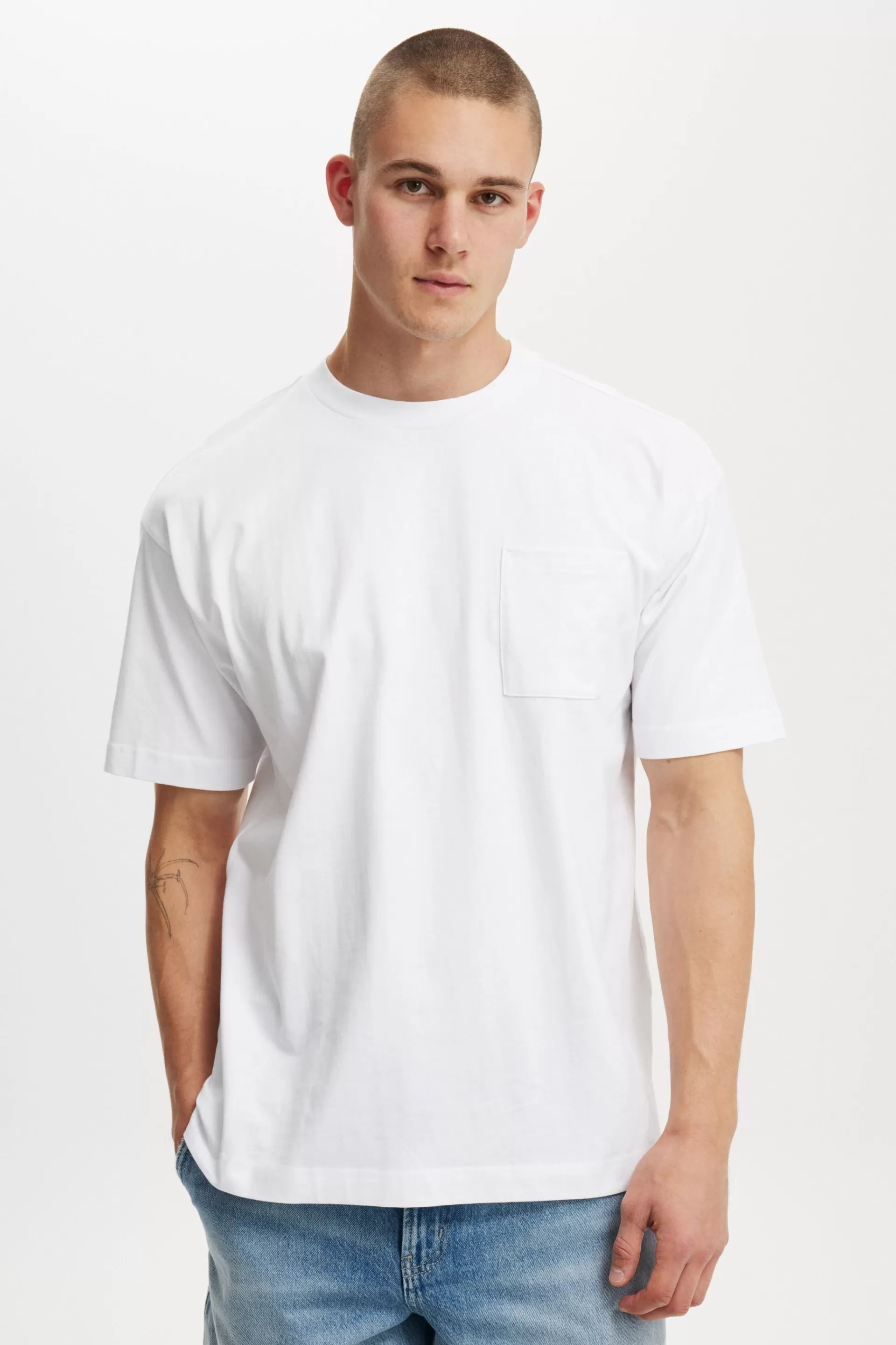 Cotton On Tees & Tanks*Box Fit Pocket T-Shirt White