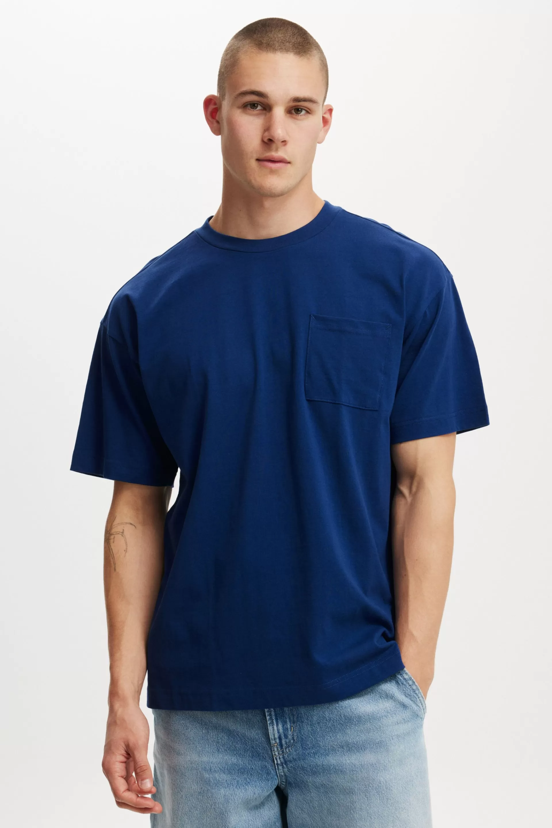 Cotton On Tees & Tanks*Box Fit Pocket T-Shirt Limogesblue