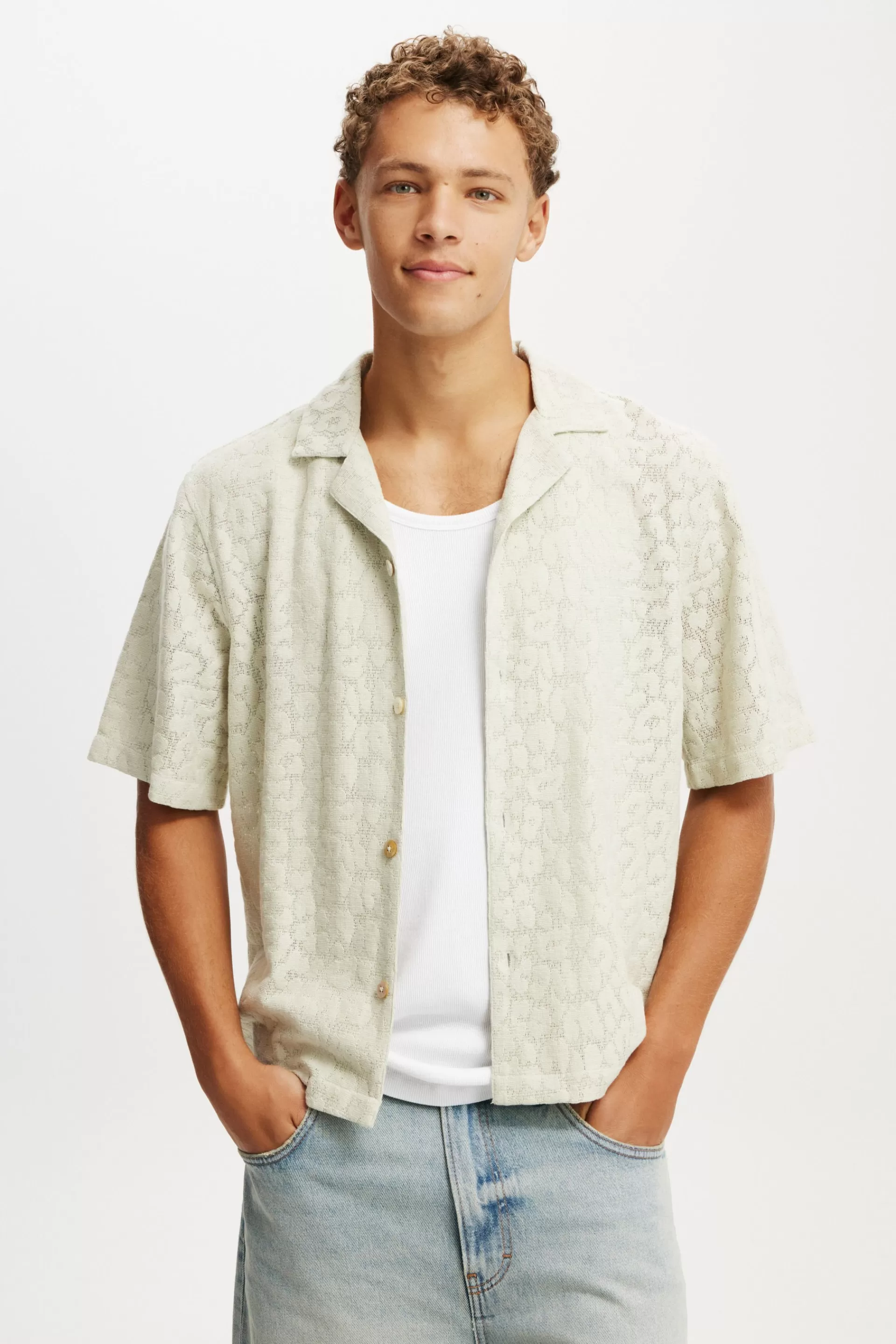 Cotton On Shirts*Box Fit Short Sleeve Shirt Sage