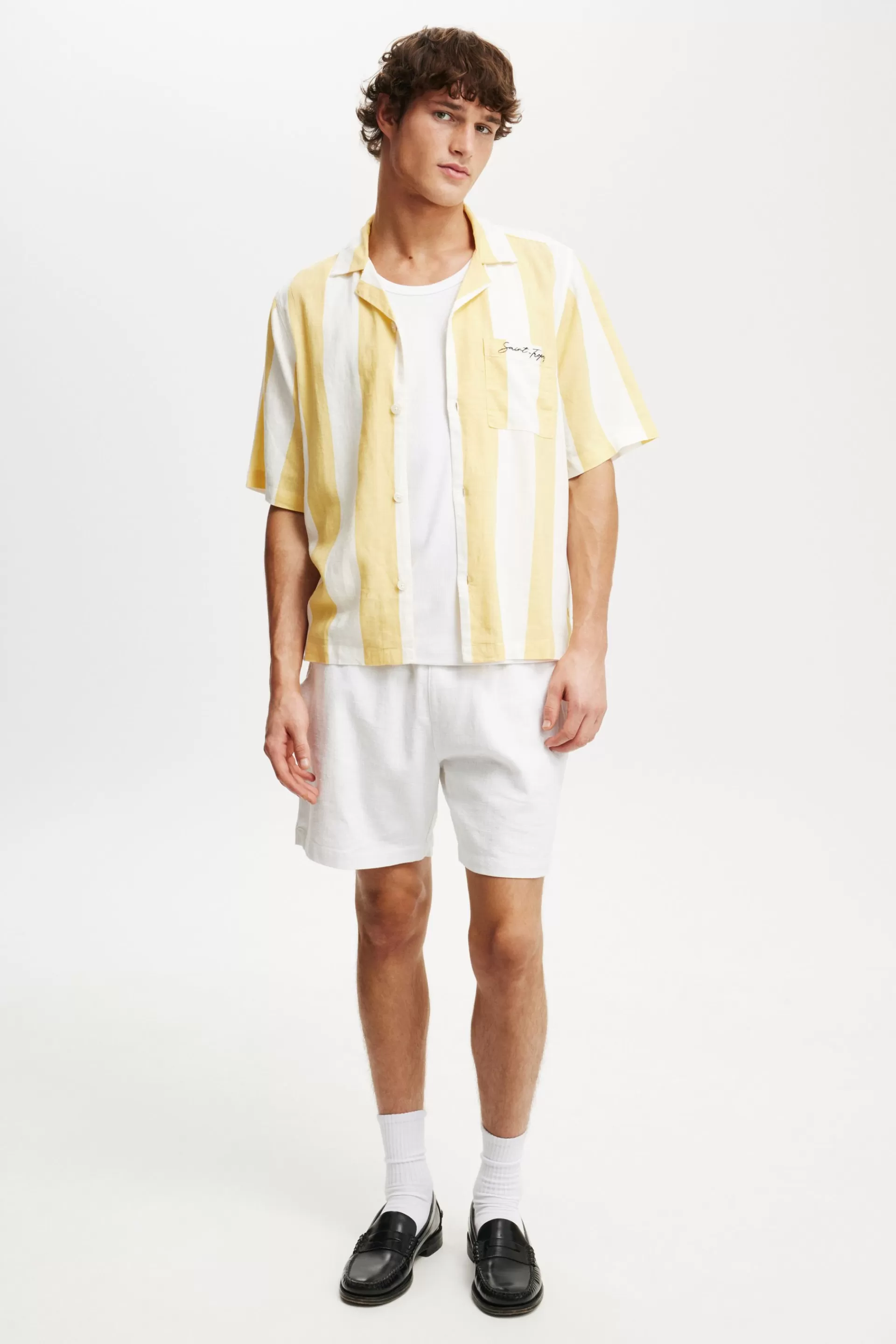 Cotton On Shirts*Box Fit Short Sleeve Shirt Sttropezyellowstripe