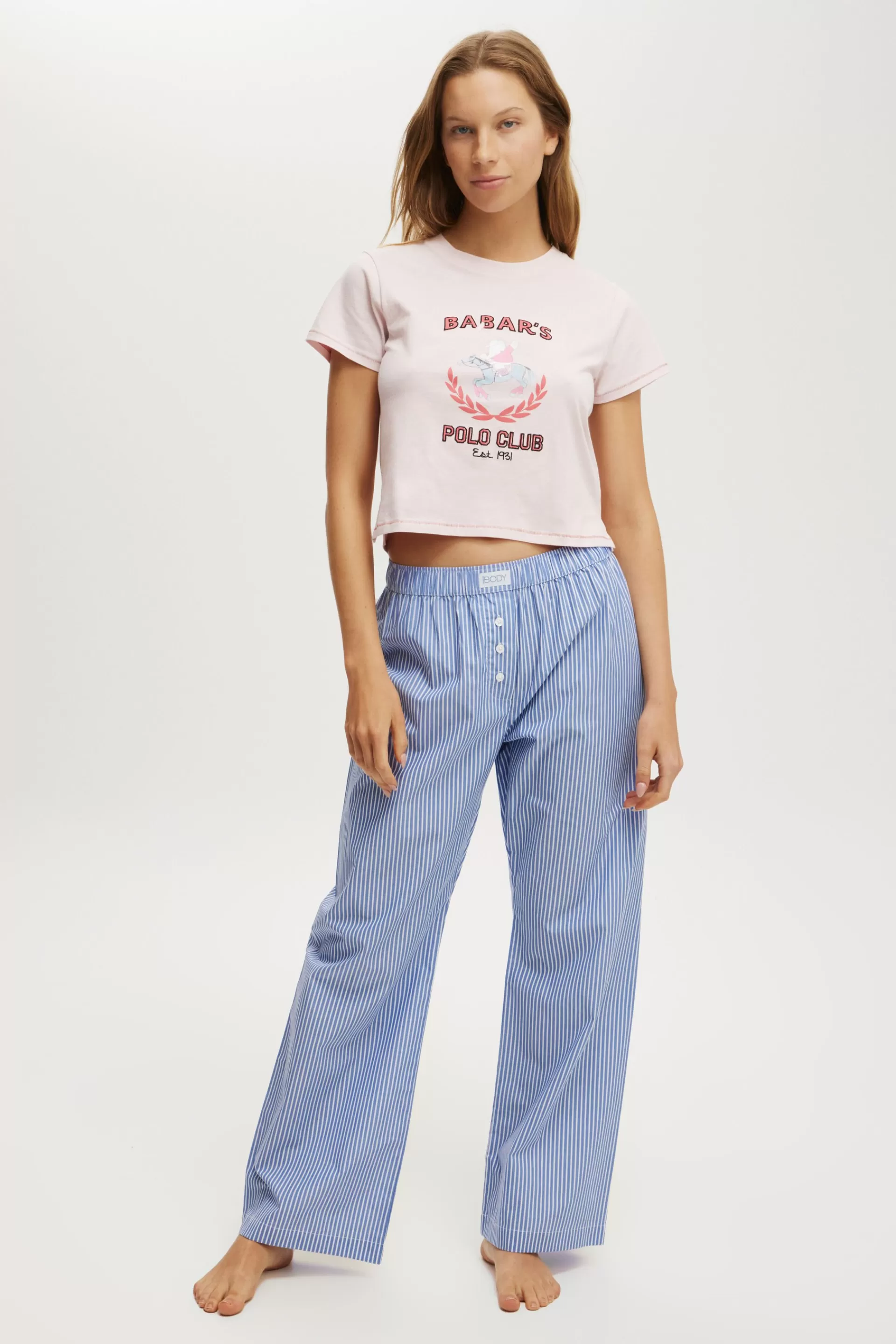 Cotton On Loungewear | Pyjamas*Boyfriend Boxer Pant Blue/whitestripe