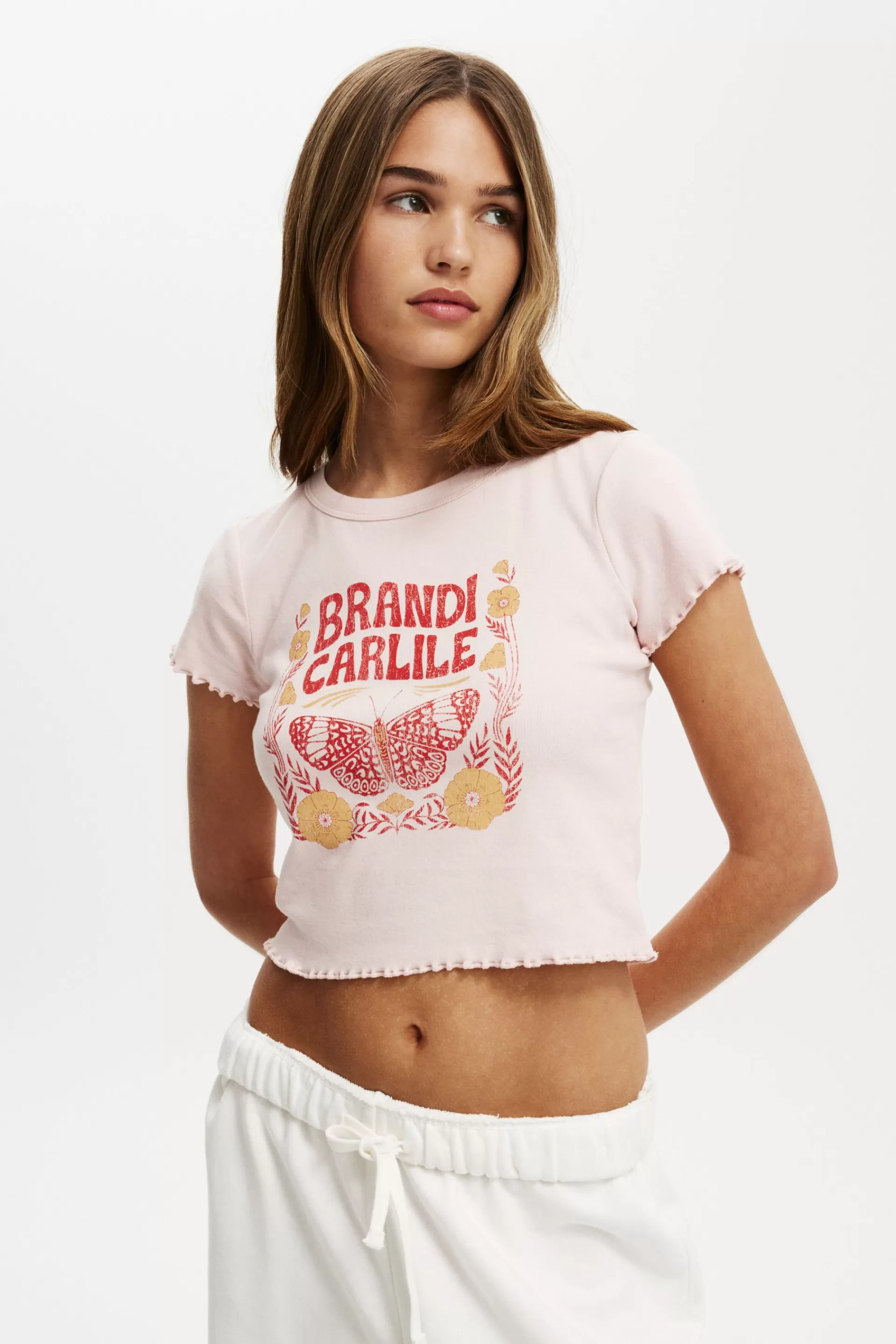 Cotton On Graphic T-Shirts | Tops*Brandi Carlile Micro Lettuce Graphic Tee Lcnmtbrandicarlile/paleblush