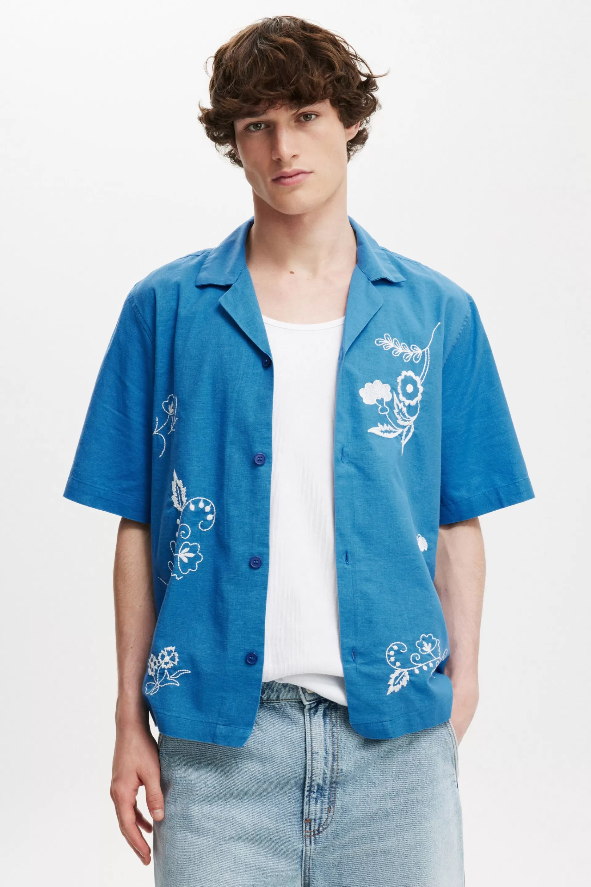 Cotton On Shirts*Cabana Short Sleeve Shirt Cobaltart