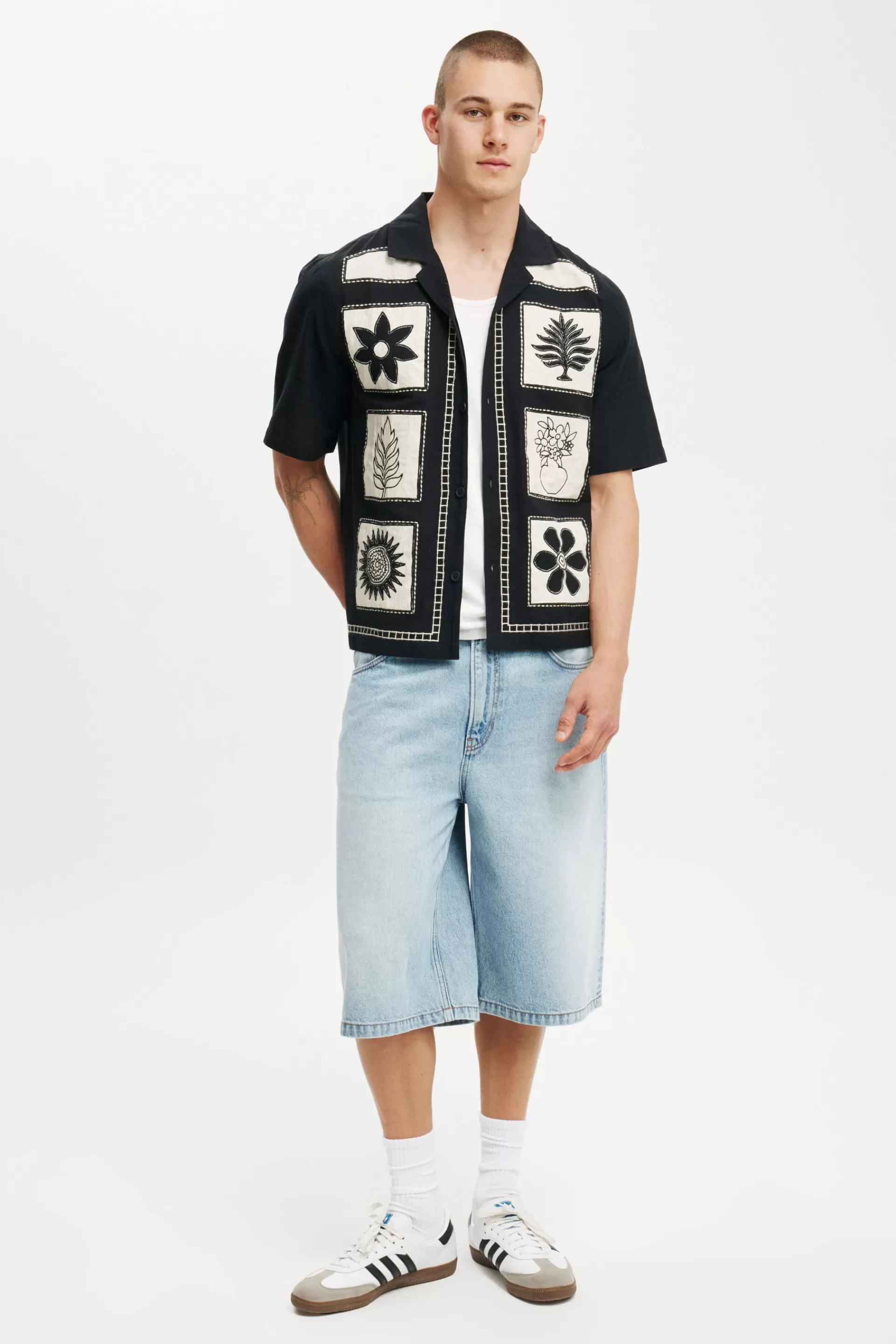 Cotton On Shirts*Cabana Short Sleeve Shirt Blackpatchemb