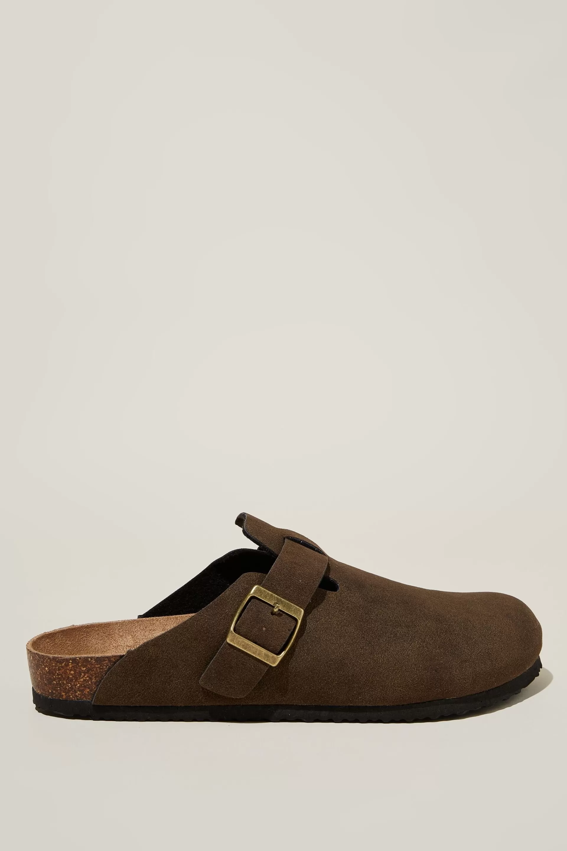 Cotton On Shoes*Closed Toe Buckle Slide Tobacco