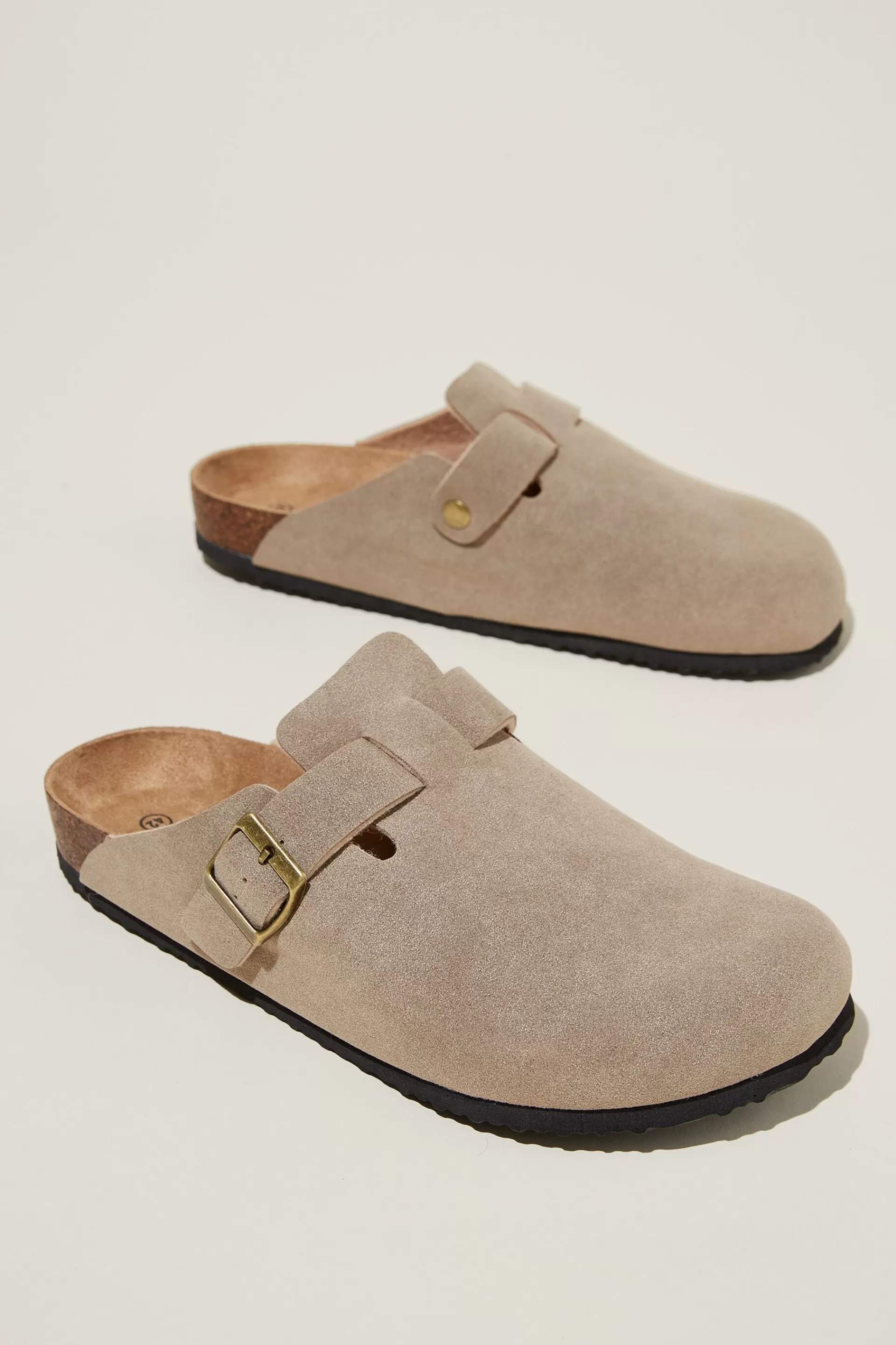 Cotton On Shoes*Closed Toe Buckle Slide Taupe