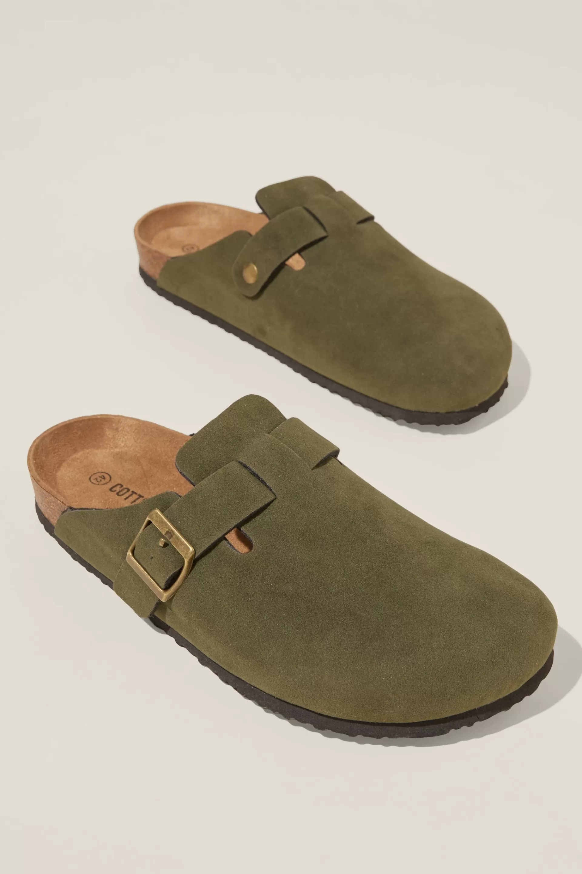 Cotton On Shoes*Closed Toe Buckle Slide Olive