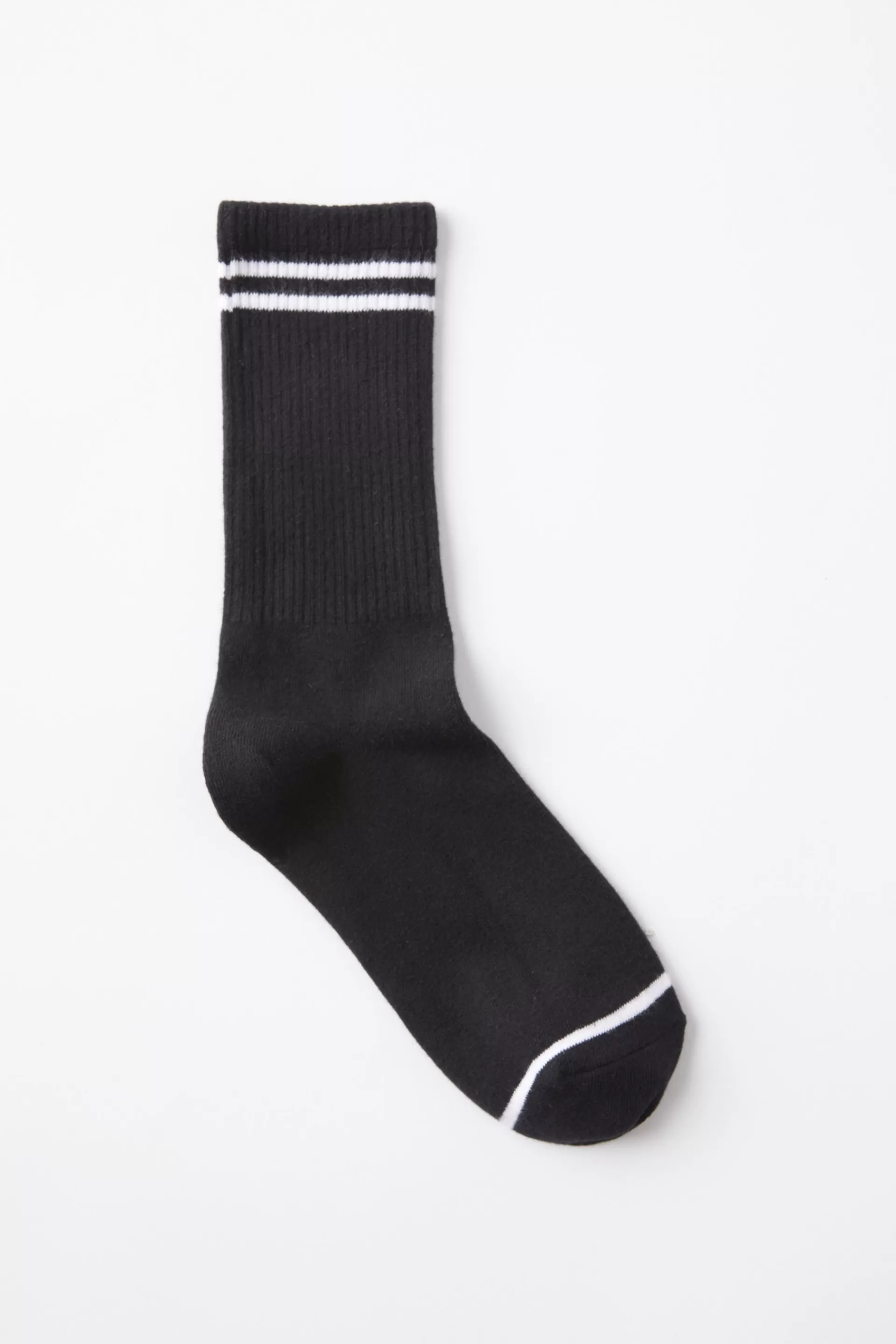 Cotton On Socks*Club House Crew Sock Black/whitestripe