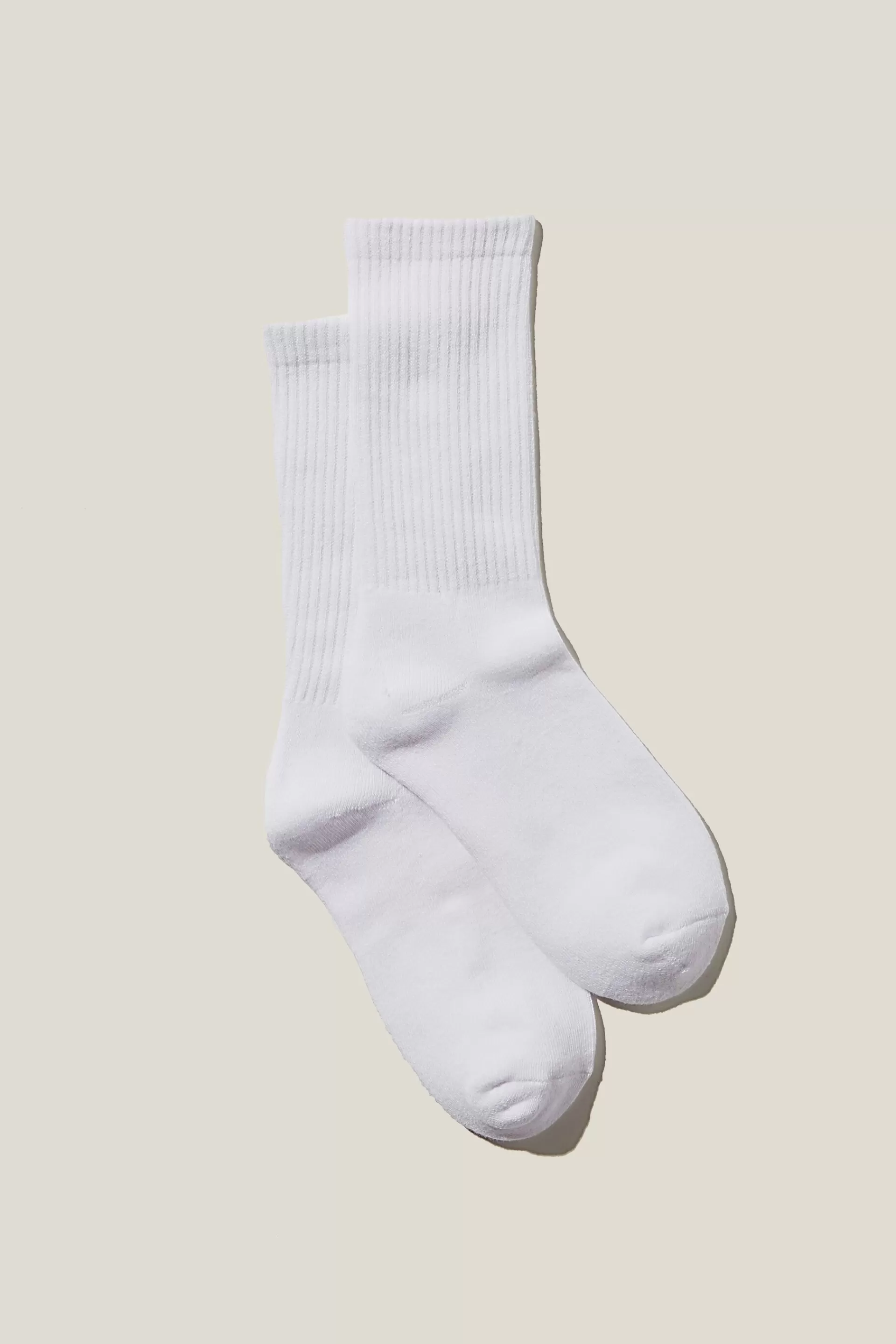 Cotton On Socks*Club House Crew Sock Solidwhite