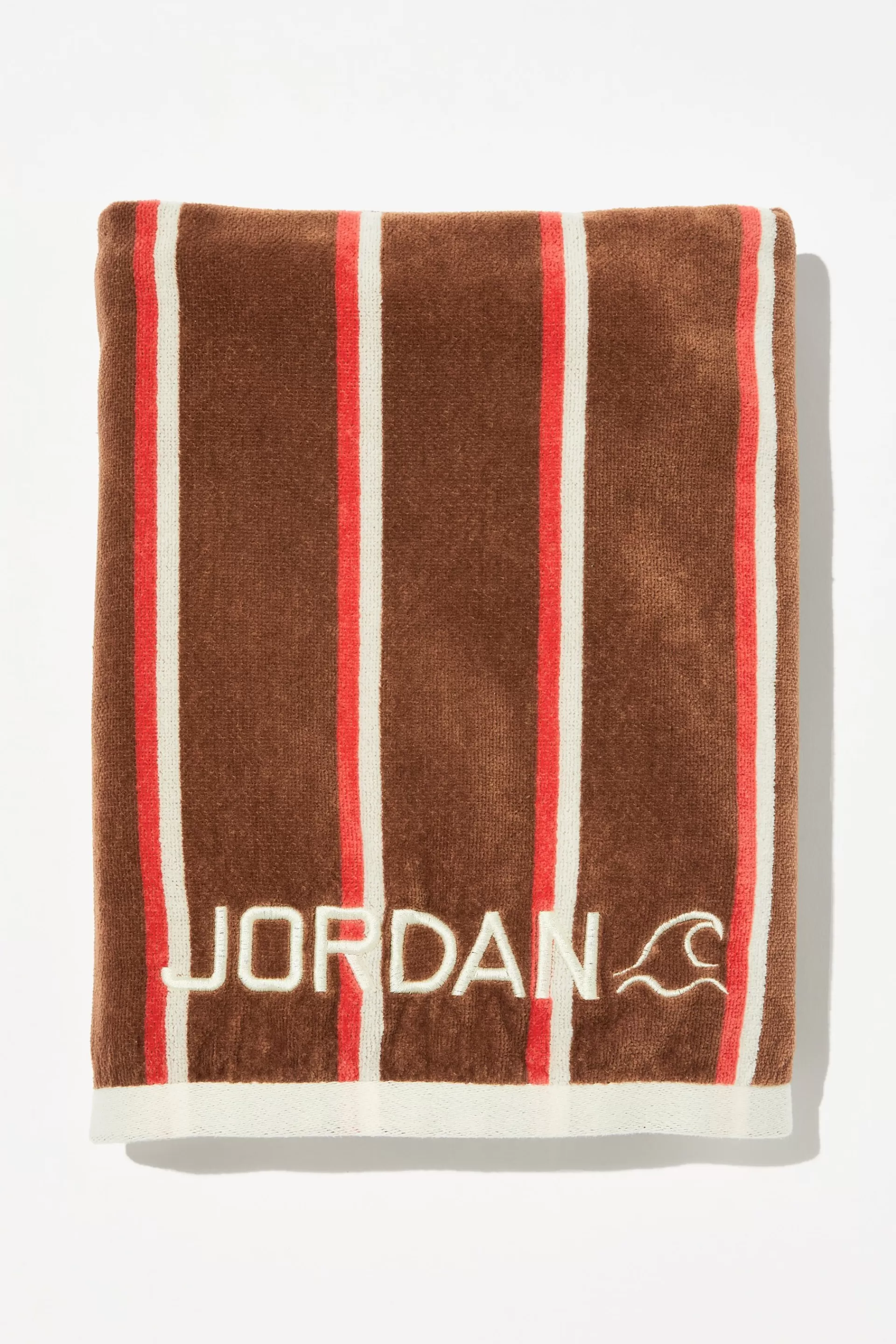 Cotton On Towels | Towels*Cotton Beach Towel Personalised Poolsidestripebrownred