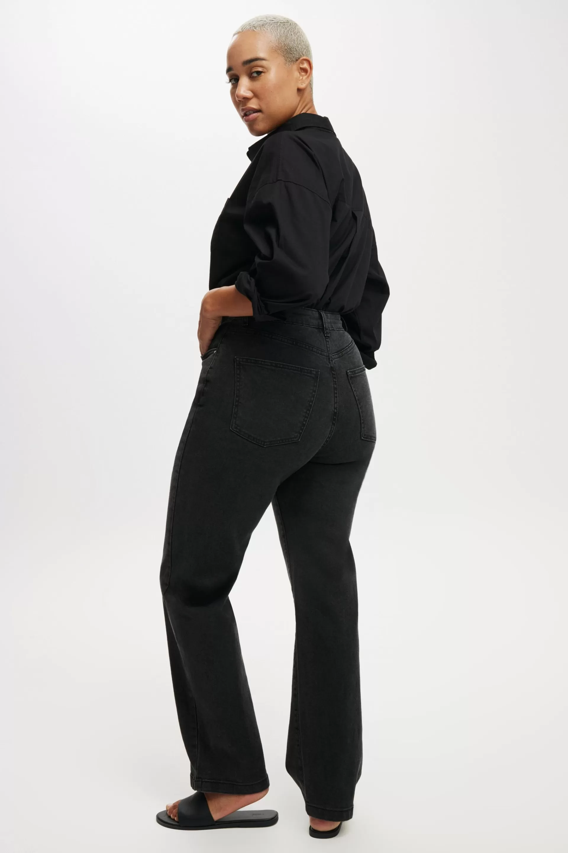 Cotton On Plus Size Curve | Jeans*Curvy Stretch Straight Jean Graphiteblack