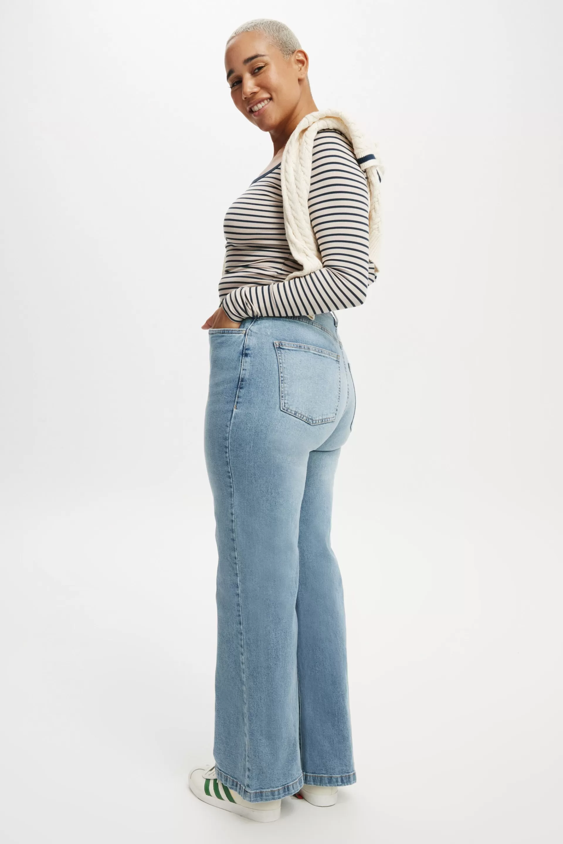 Cotton On Plus Size Curve | Jeans*Curvy Stretch Wide Jean Bellsblue