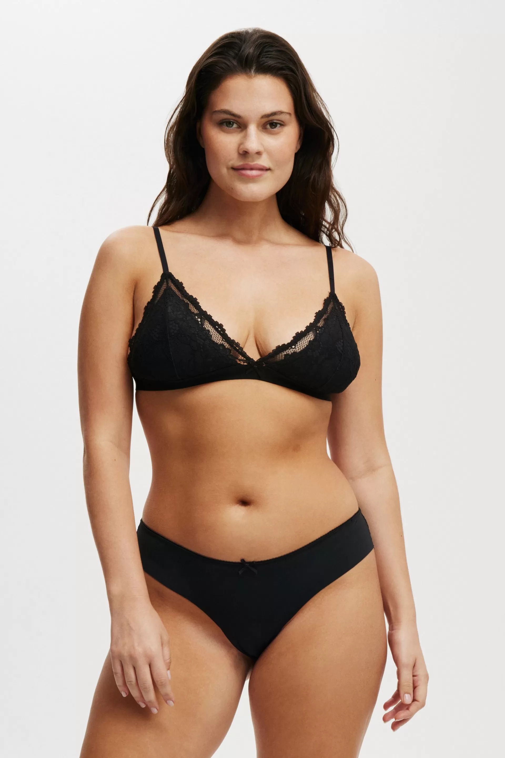 Cotton On Bralettes | Bras*Everyday Lace Triangle Padded Bralette Black