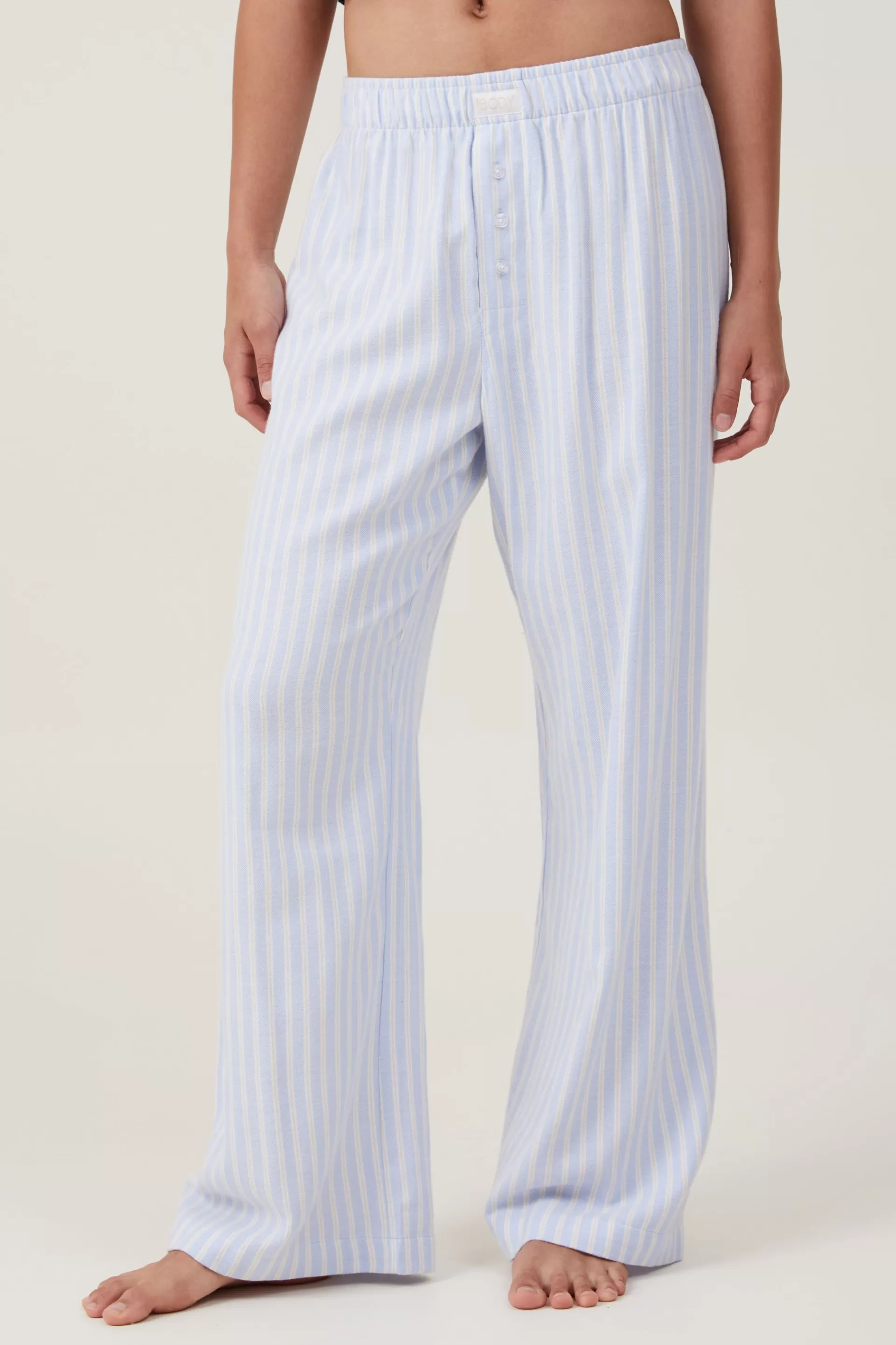 Cotton On Loungewear | Pyjamas*Flannel Boyfriend Boxer Pant Blue/white/pannacottastripe