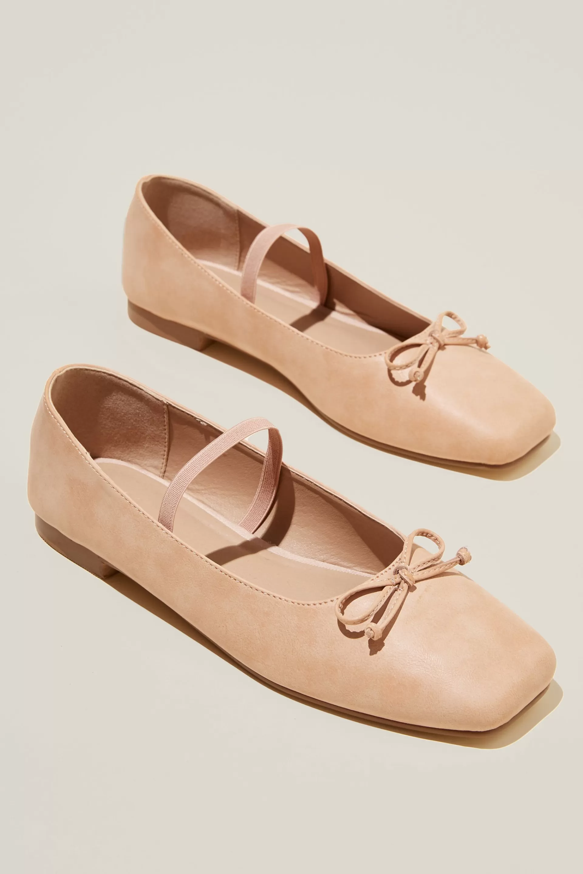 Cotton On Ballet Flats & Loafers*Gia Square Ballet Beigepinkdistressedveganleather