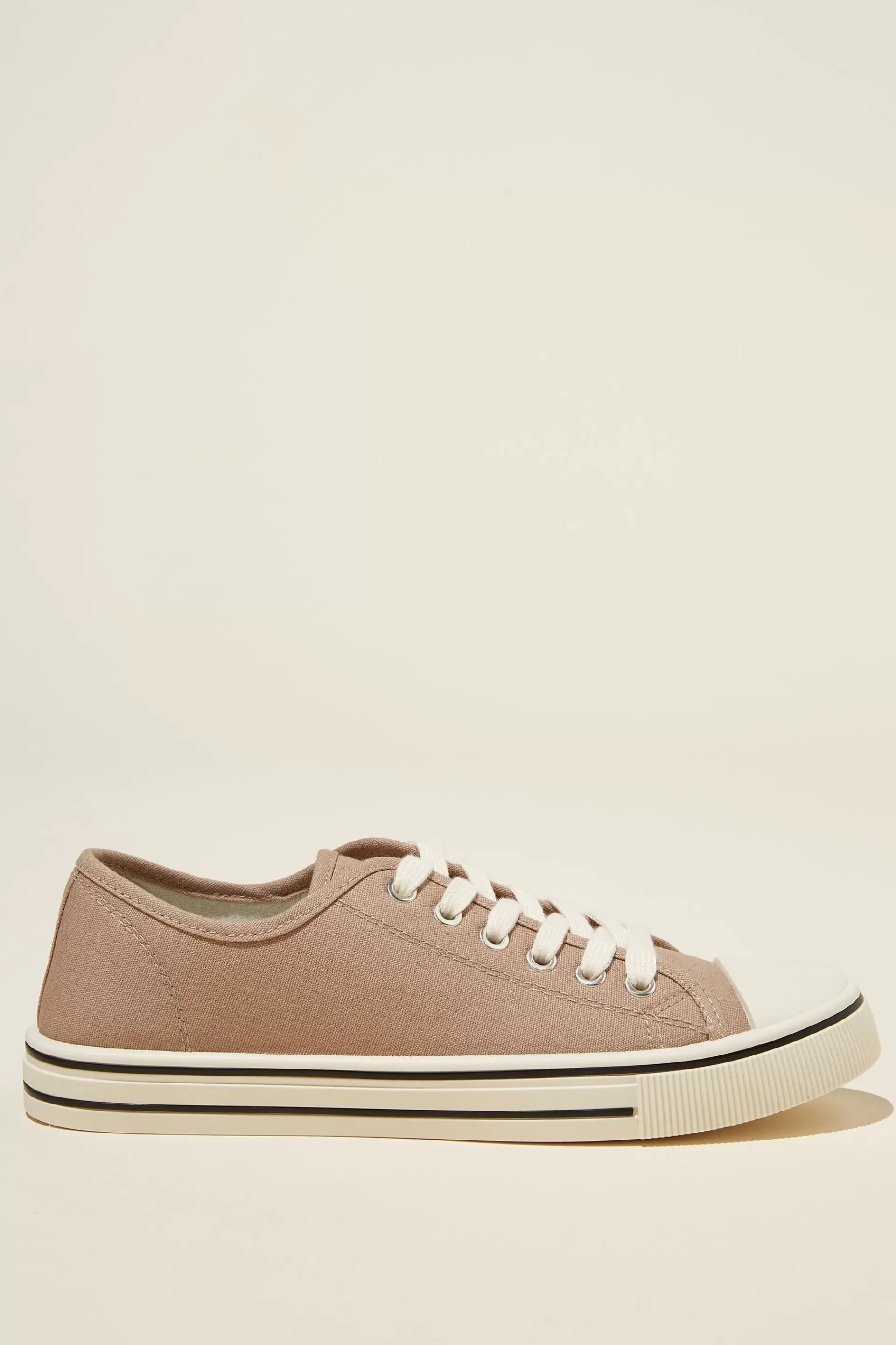 Cotton On Sneakers*Harlow Lace Up Plimsoll Latte