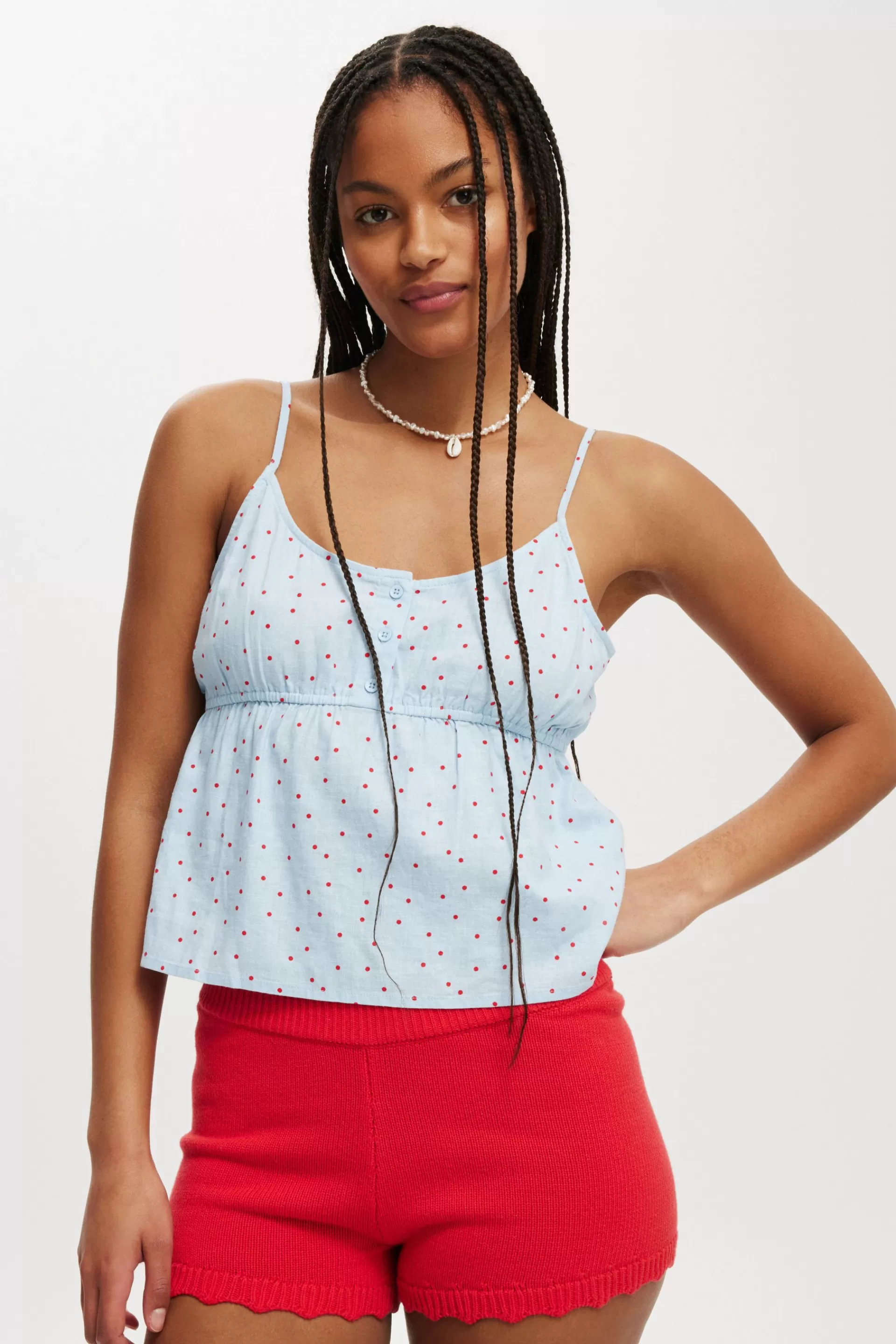 Cotton On Plus Size Curve | Shirts*Haven Button Front Cami Polkadotblue