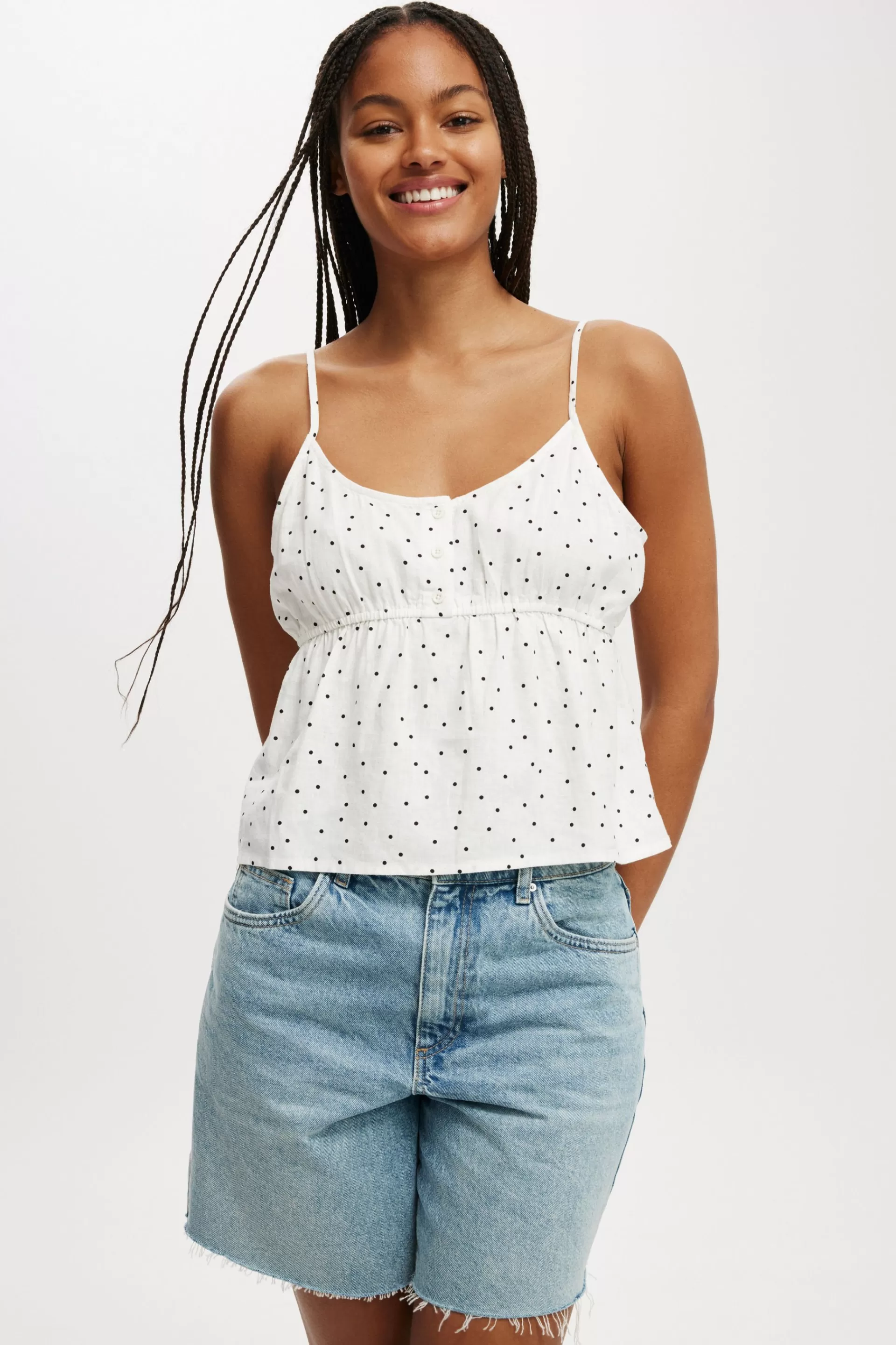 Cotton On Plus Size Curve | Shirts*Haven Button Front Cami Polkadotgardenia