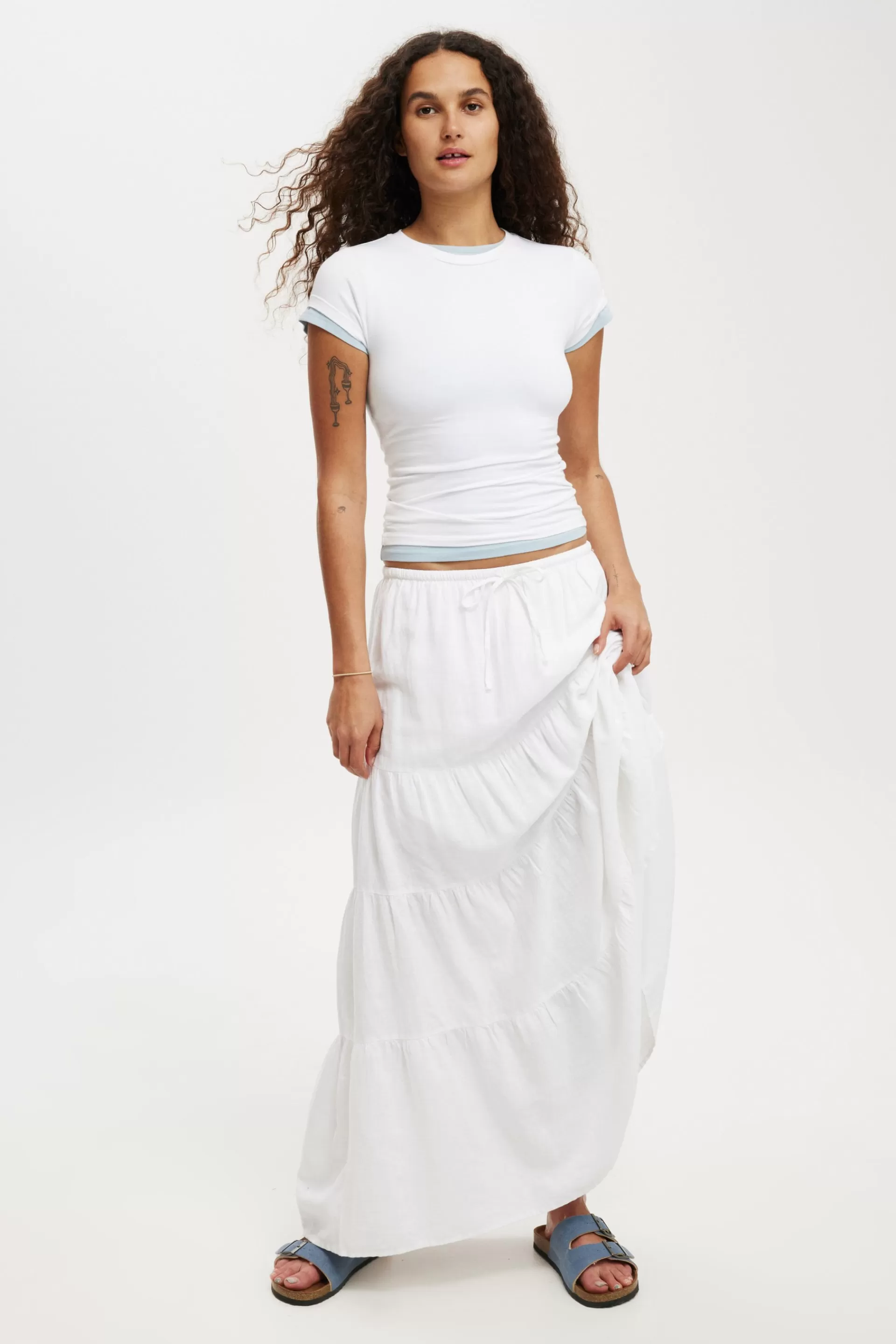 Cotton On Plus Size Curve | Skirts*Haven Tiered Maxi Skirt White