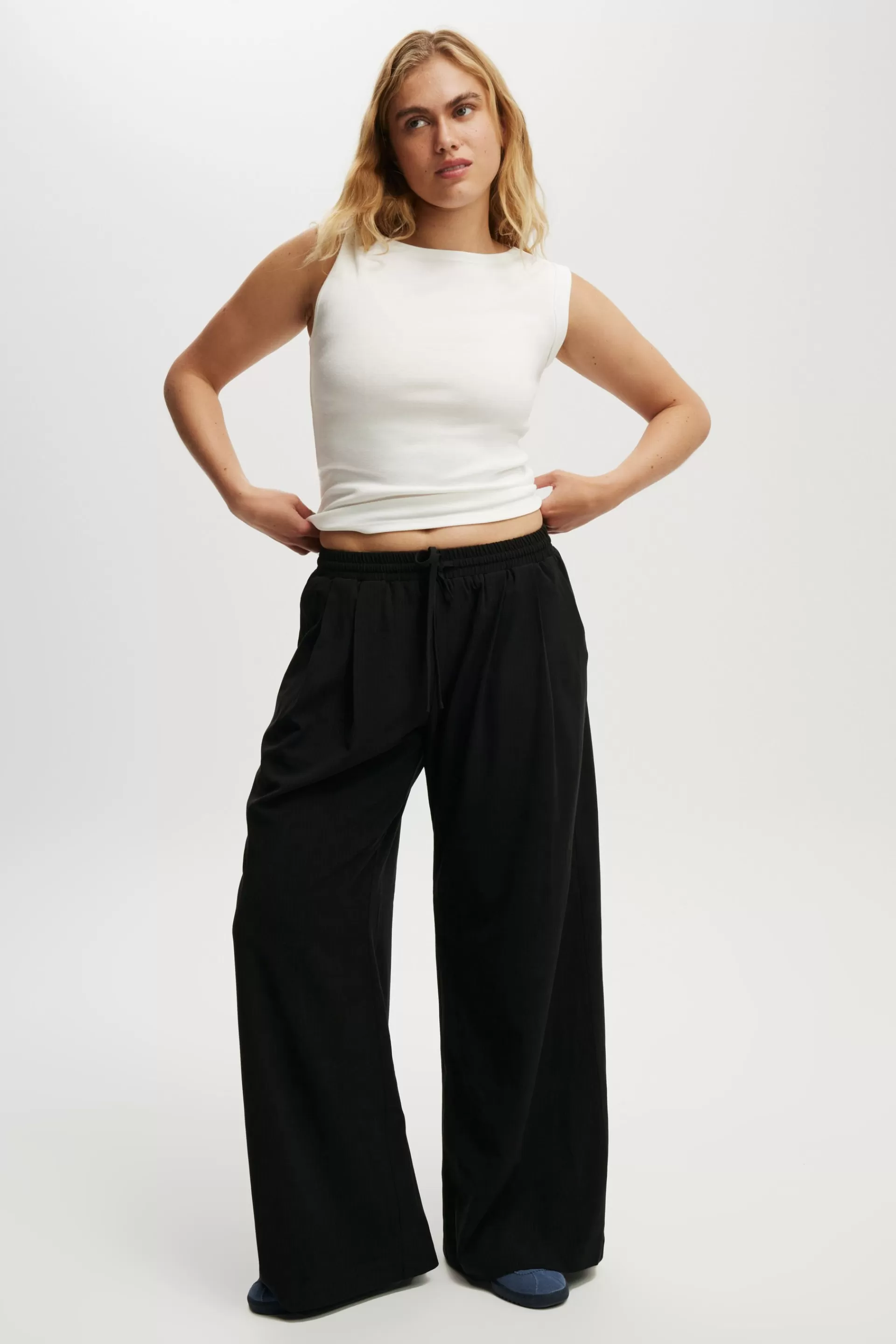 Cotton On Plus Size Curve | Pants*Luis Pull On Suiting Pant Blackpinstripe