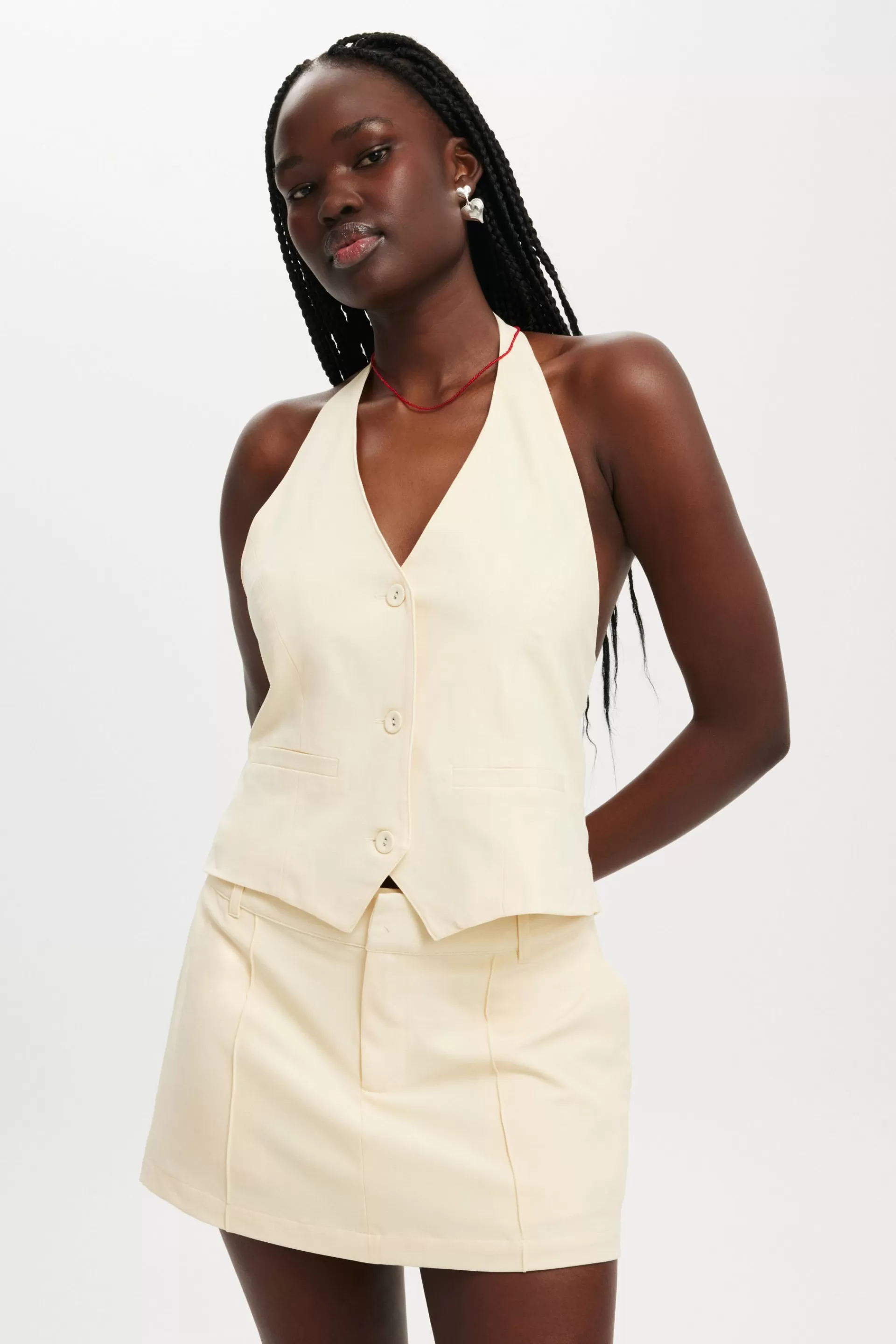 Cotton On Jackets & Coats | Tops*Luis Suiting Halter Vest Buttermilkyellow