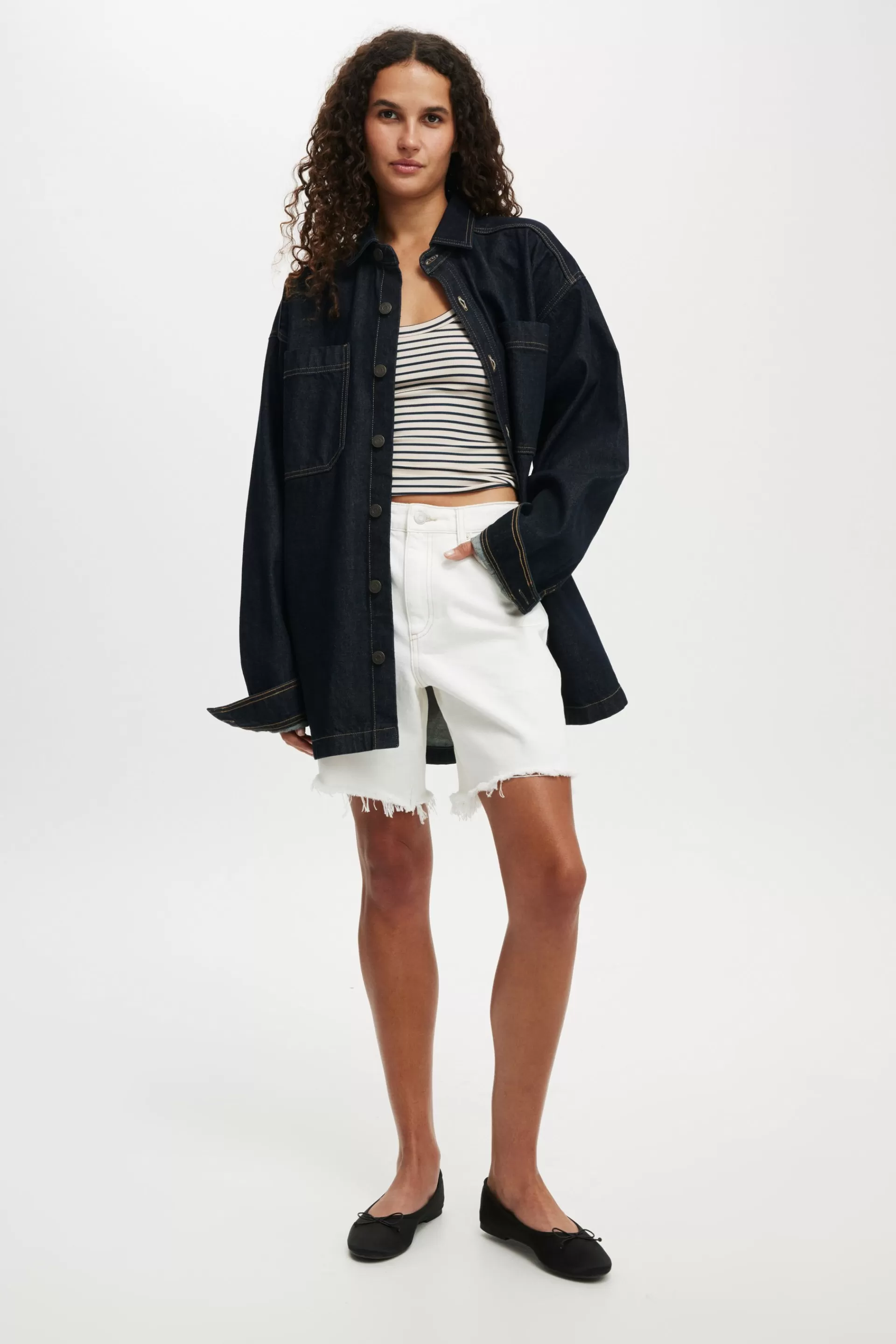 Cotton On Jackets & Shirts | Jackets & Coats*Oversized Denim Shirt Indigo