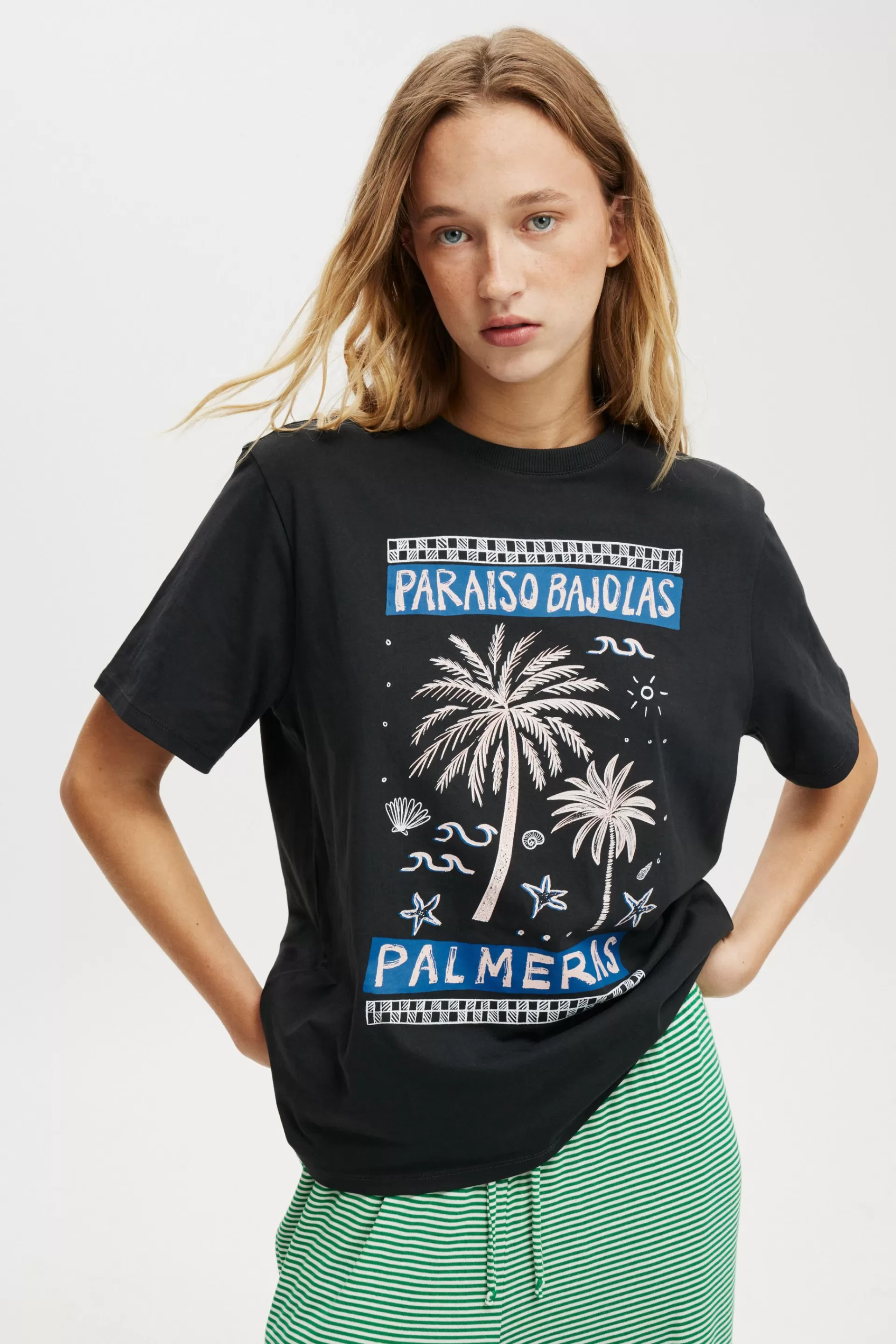 Cotton On Graphic T-Shirts | Tops*Regular Fit Graphic Tee Palmtree/washedblack