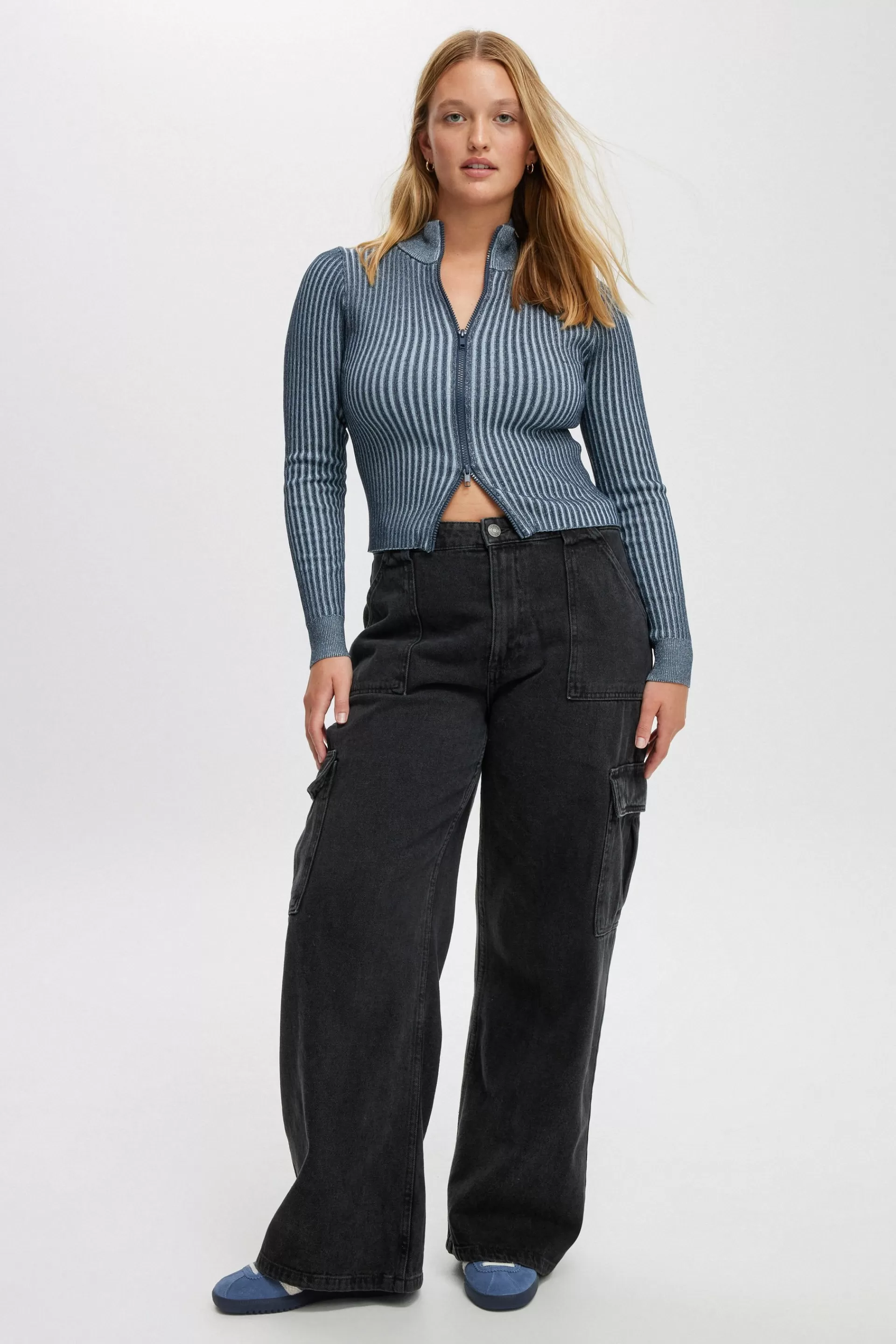 Cotton On Plus Size Curve | Jeans*Relaxed Cargo Jean Graphiteblack