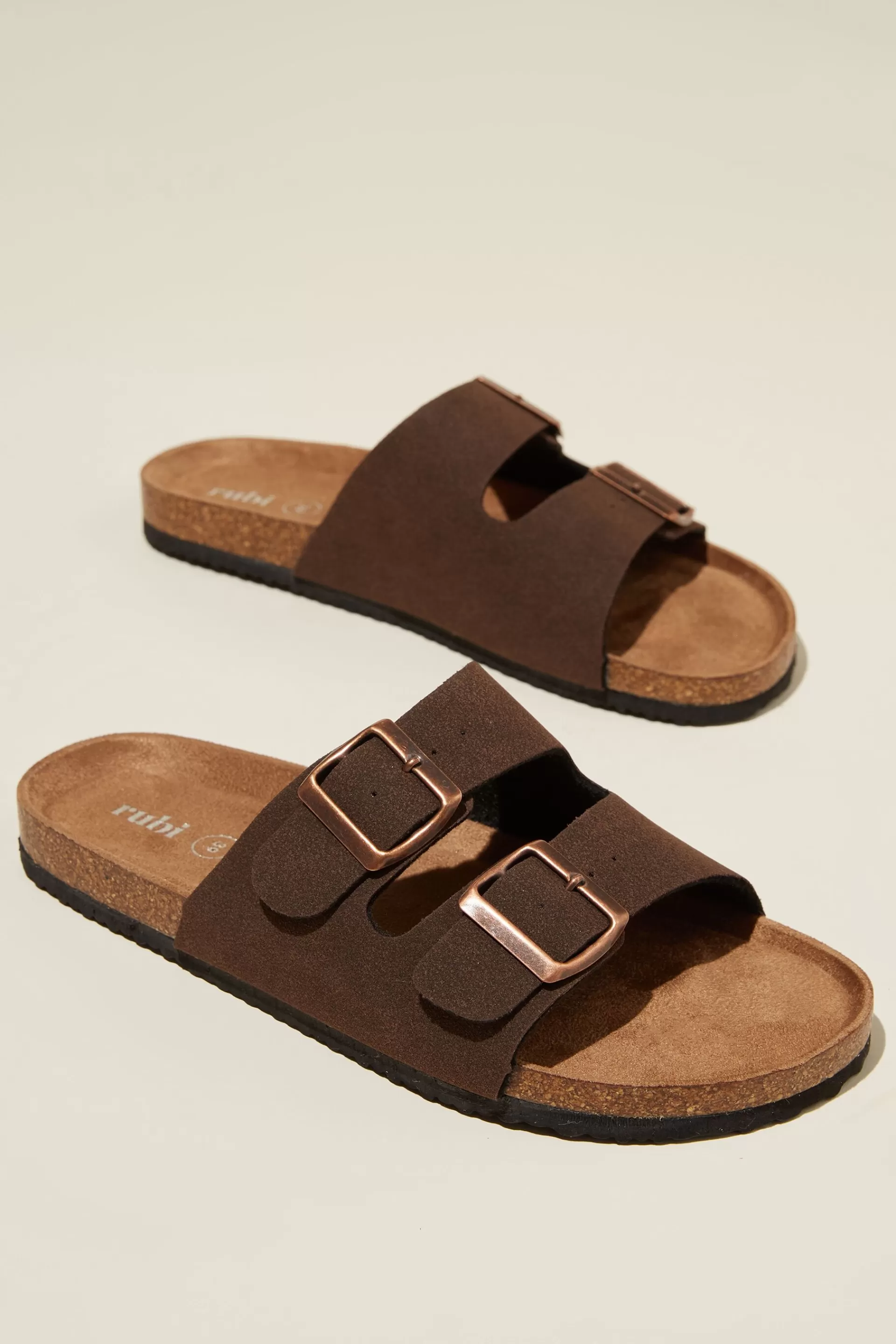 Cotton On Sandals & Flip Flops*Rex Double Buckle Slide Richbrownmicro