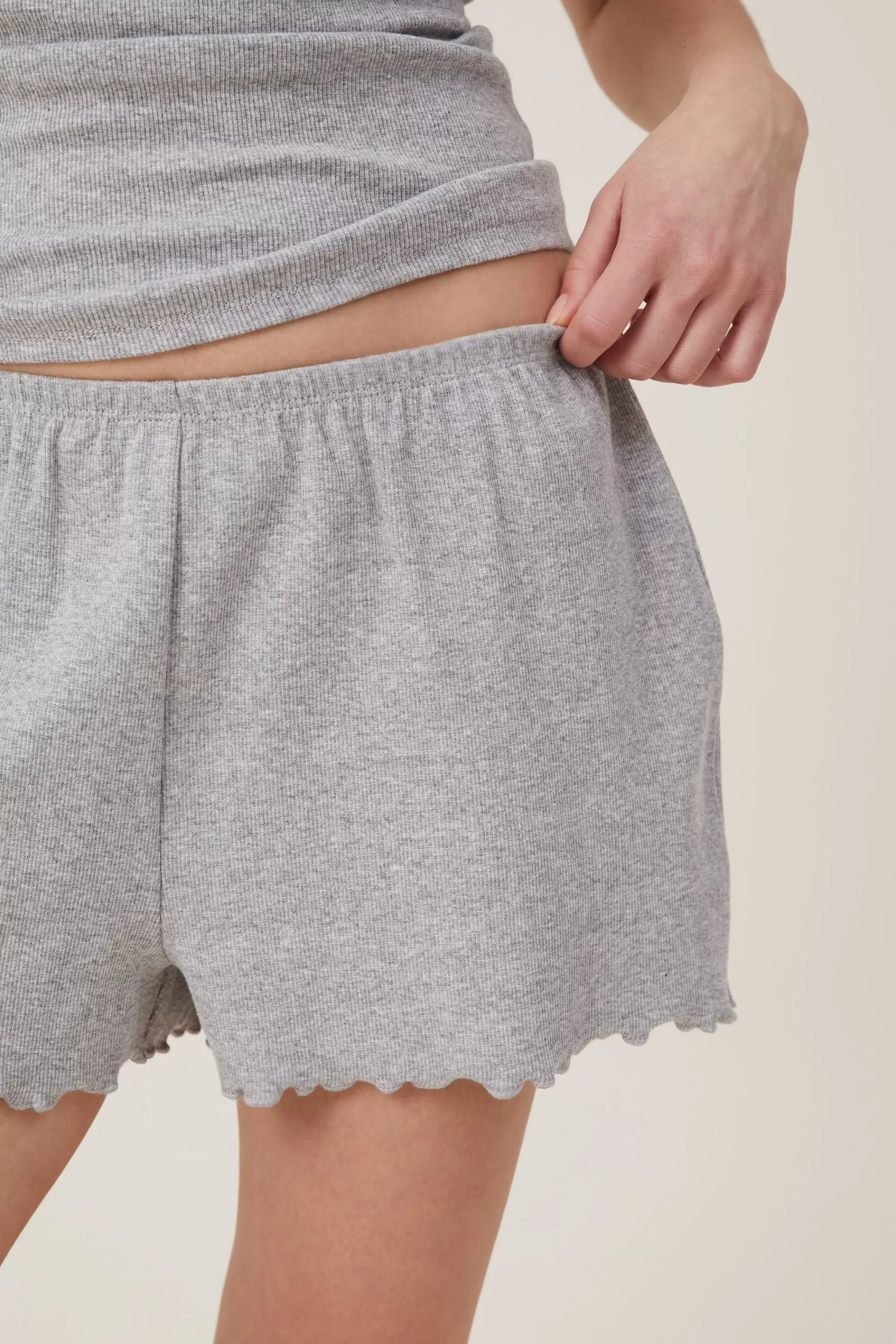 Cotton On Loungewear | Pyjamas*Rib Bed Short Greymarle