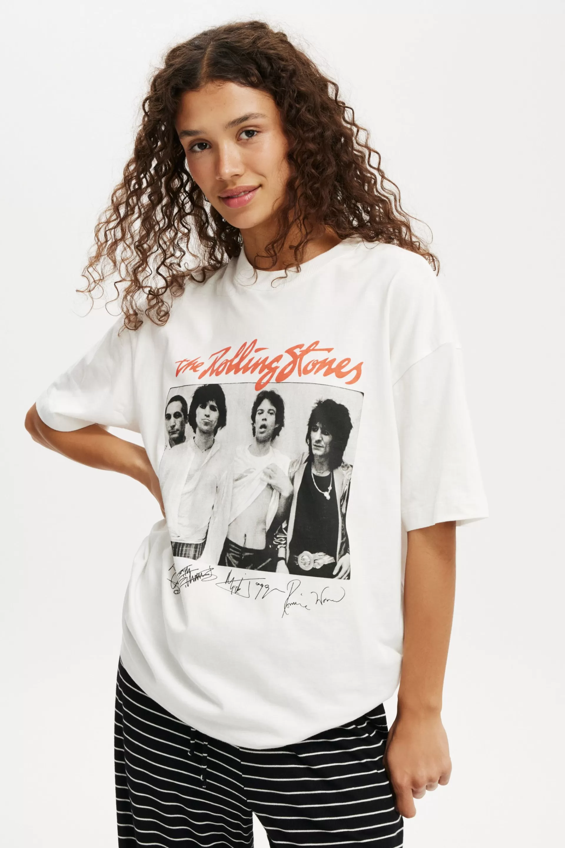 Cotton On Graphic T-Shirts | Tops*Rolling Stones Music Boxy Graphic Tee Lcnbrarsphotographic/vintagewhite