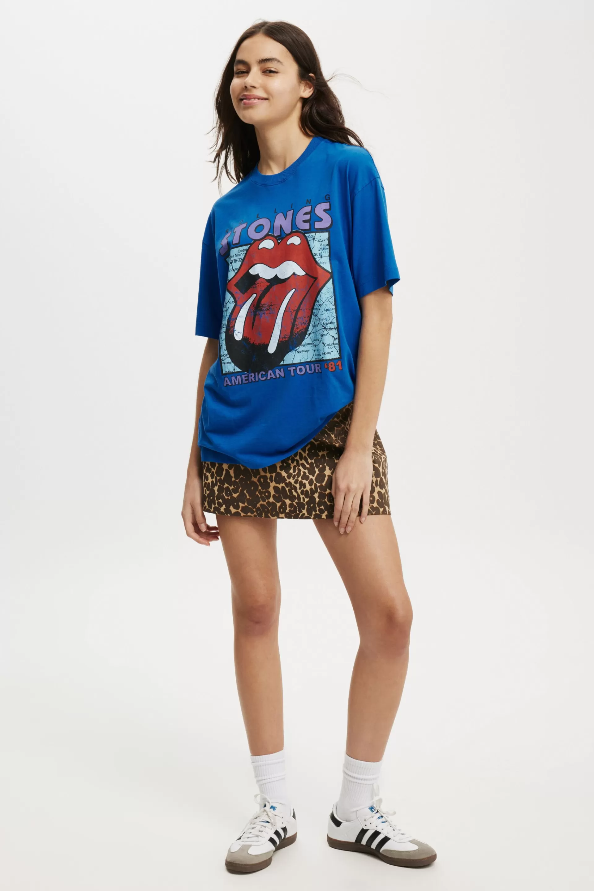 Cotton On Graphic T-Shirts | Tops*Rolling Stones Music Boxy Graphic Tee Lcnbrarollingstonesamericantour81/blue