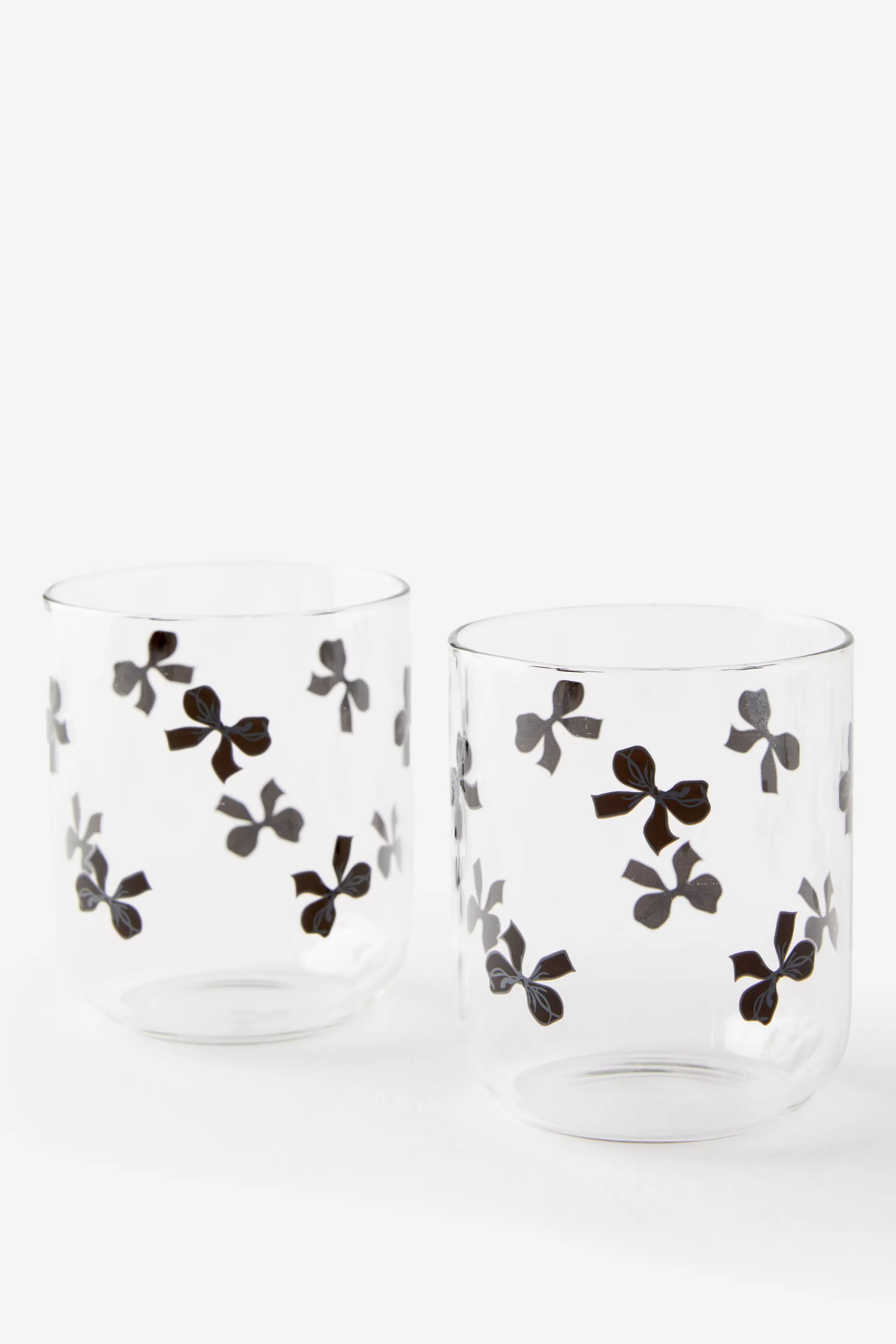 Cotton On Drinking | Beauty Bar*Set 2 Glass Tumblers Blackbows