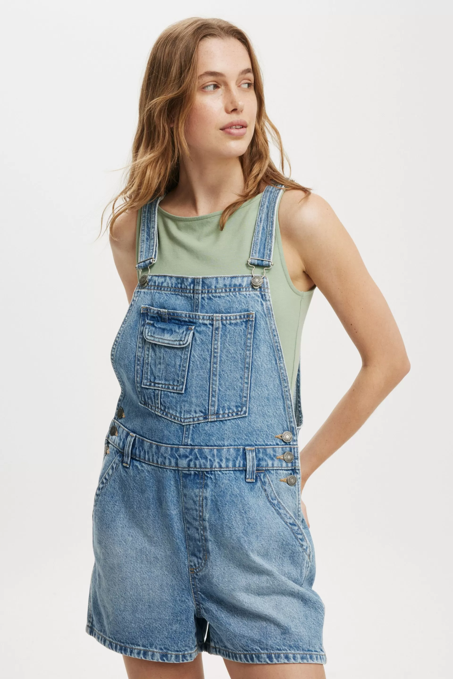 Cotton On Shorts | Overalls & Dresses*Short Denim Overall Breezeblue