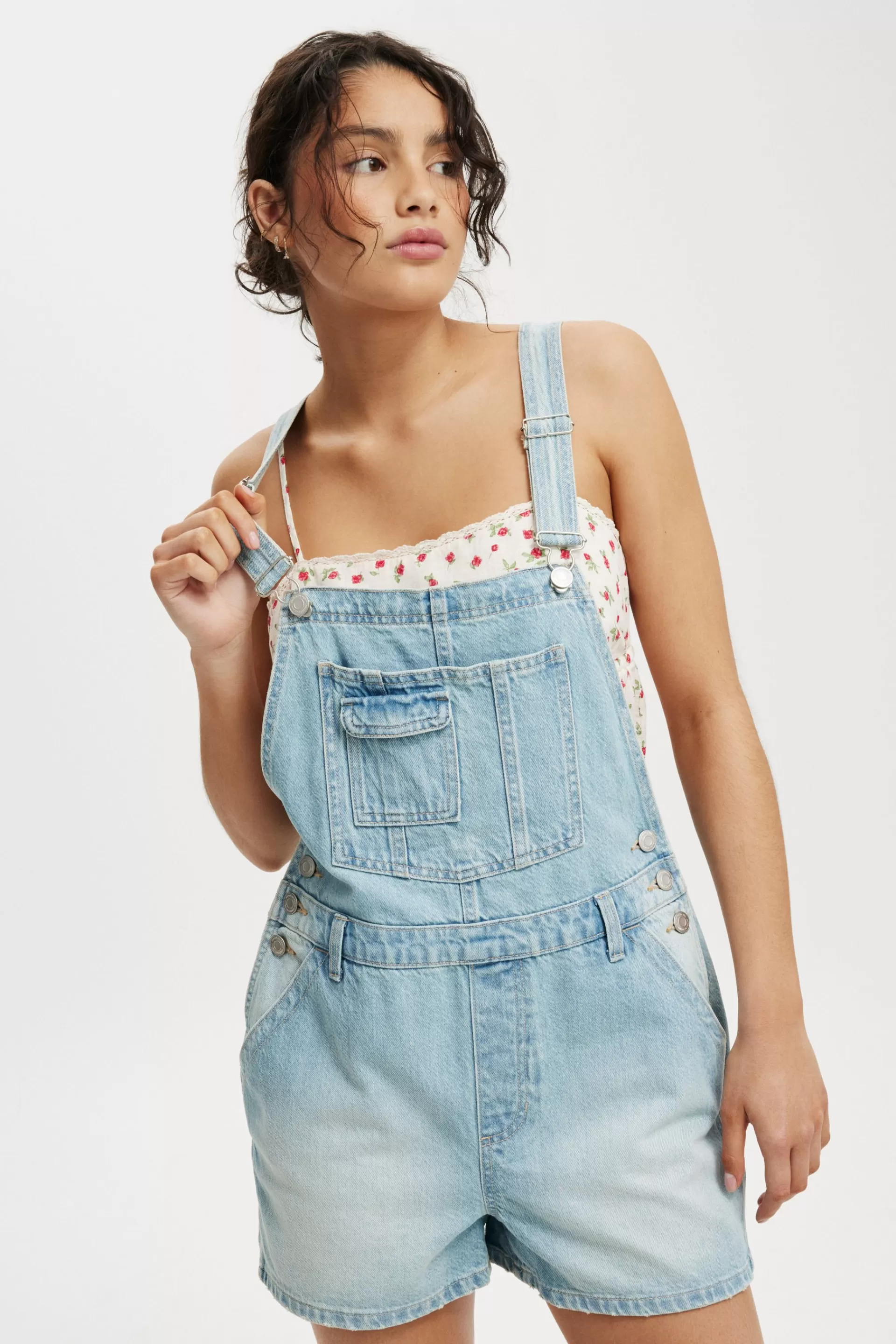 Cotton On Plus Size Curve | Overalls & Dresses*Short Denim Overall Airblue