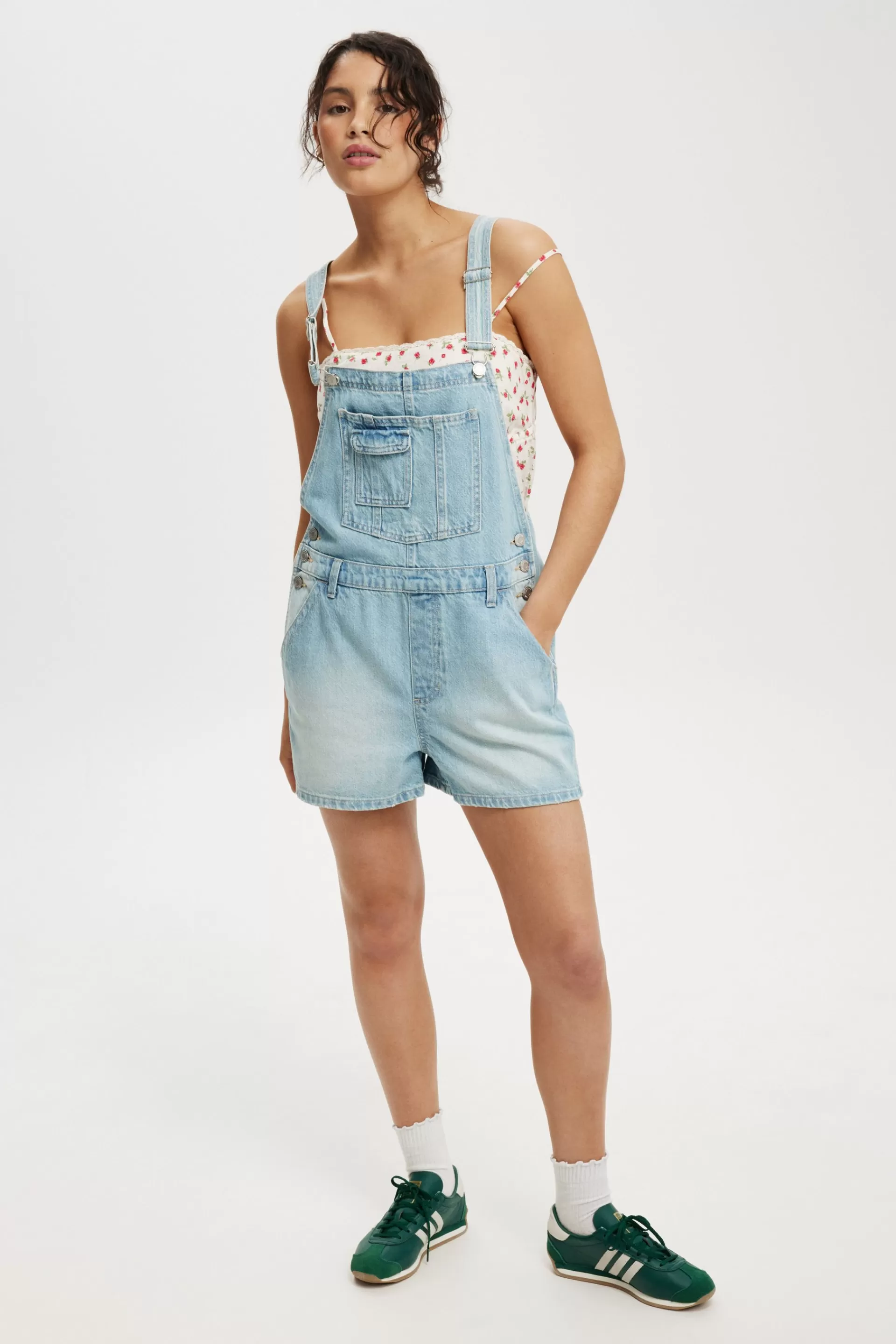 Cotton On Plus Size Curve | Overalls & Dresses*Short Denim Overall Airblue