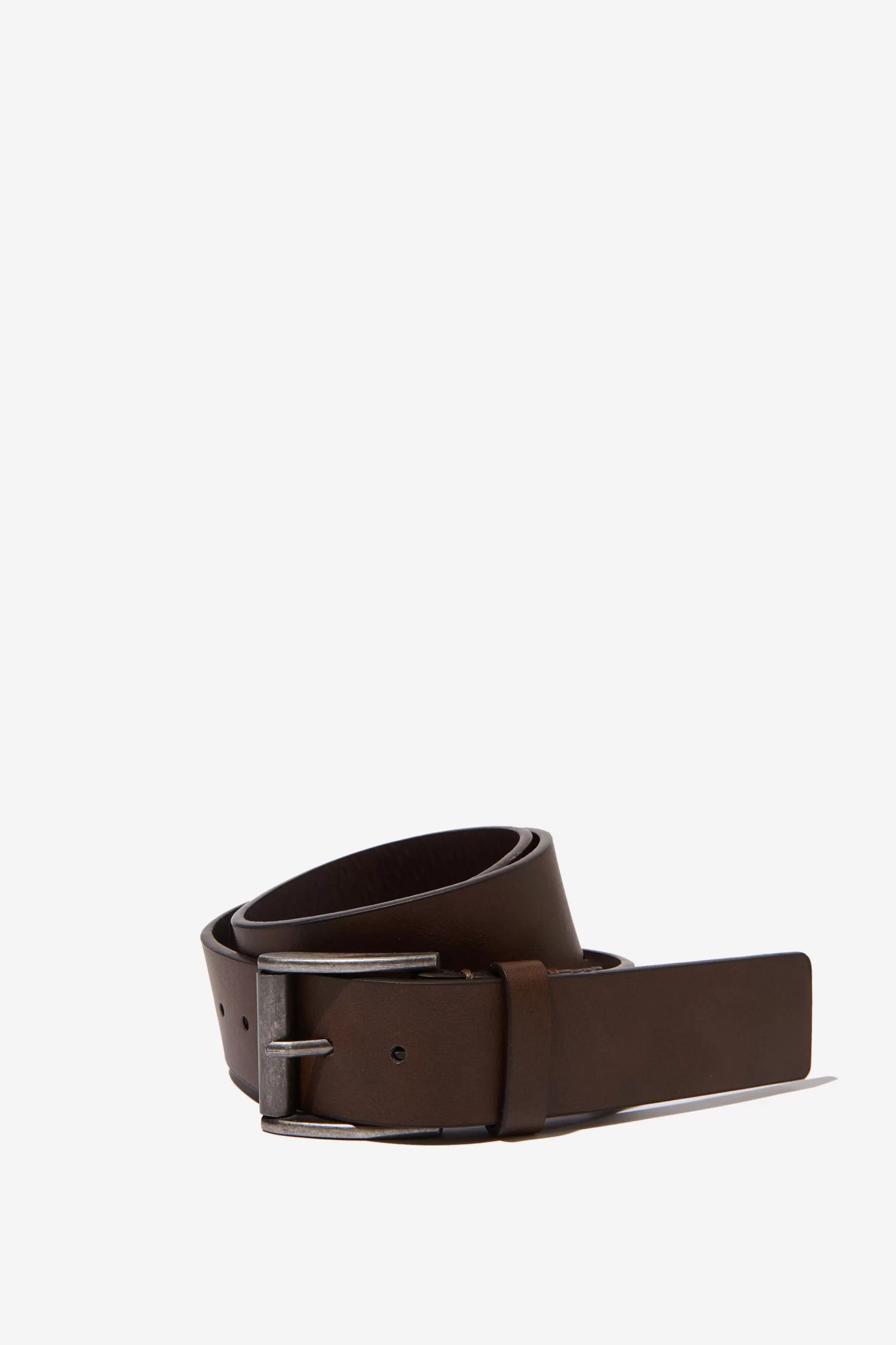 Cotton On Bags & Belts*Square Buckle Pu Belt Brown/silver