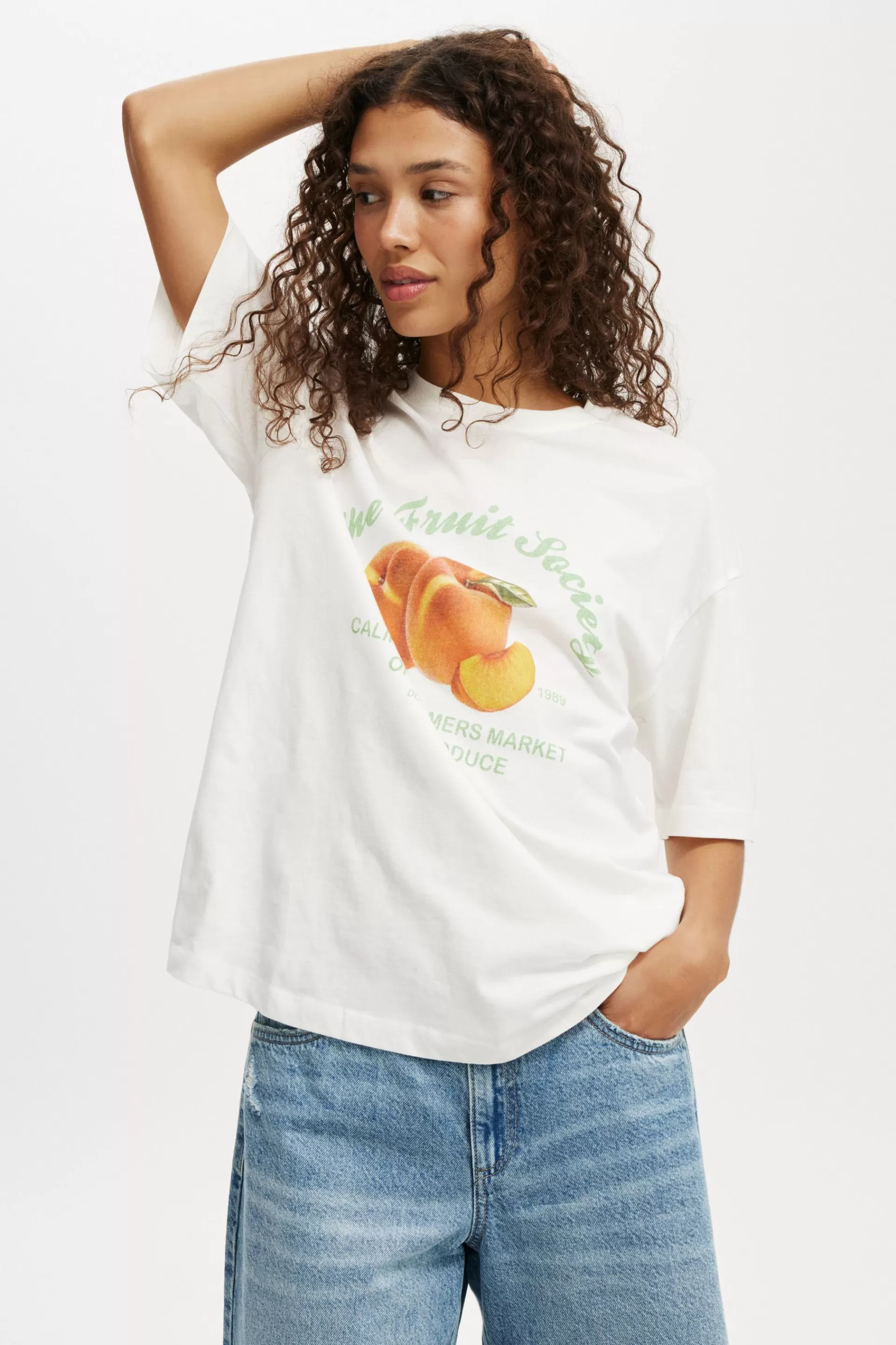 Cotton On Graphic T-Shirts | Tops*The Boxy Graphic Tee Fruitsociety/vintagewhite