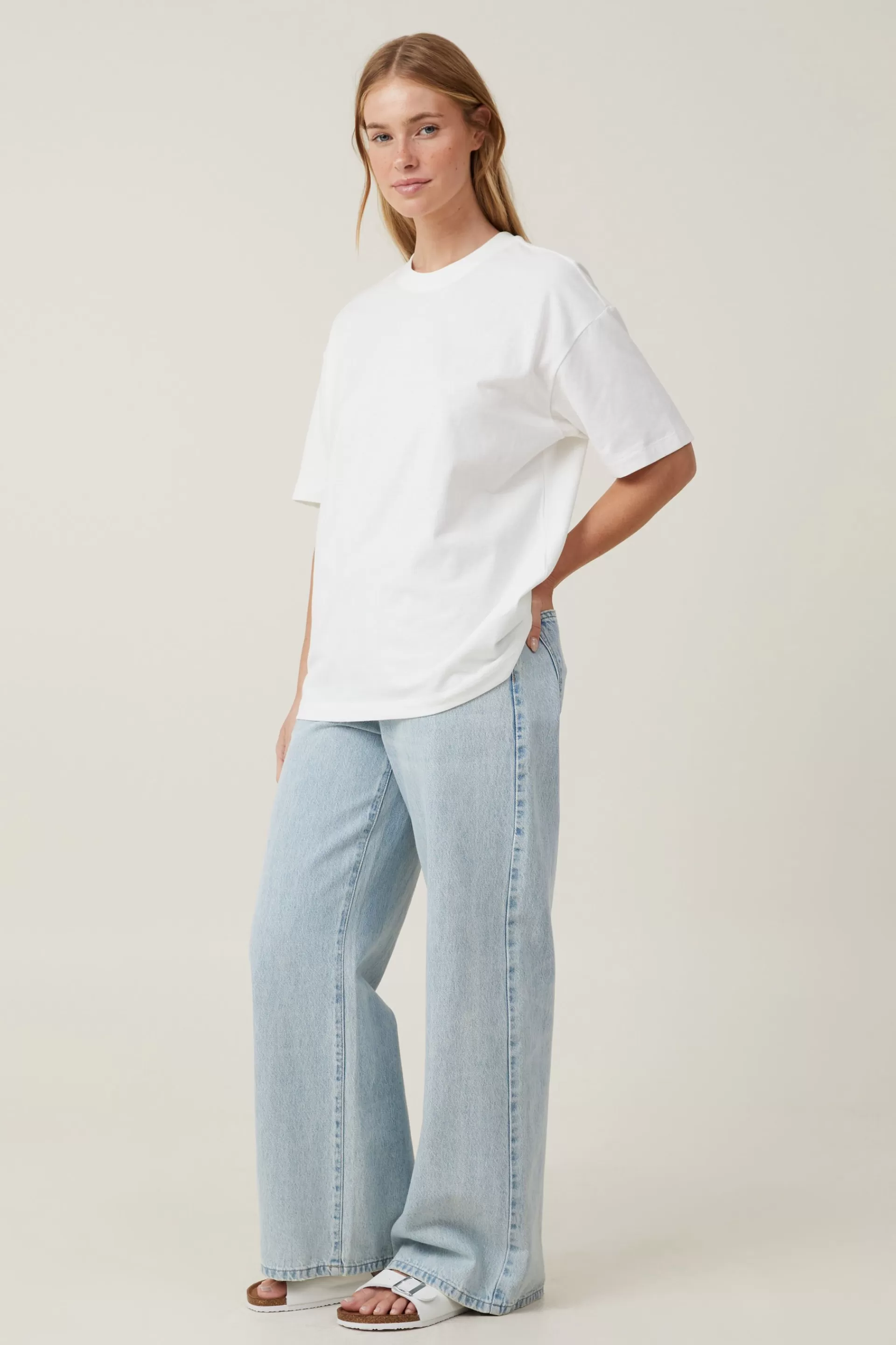 Cotton On Tops*The Boxy Oversized Tee Vintagewhite