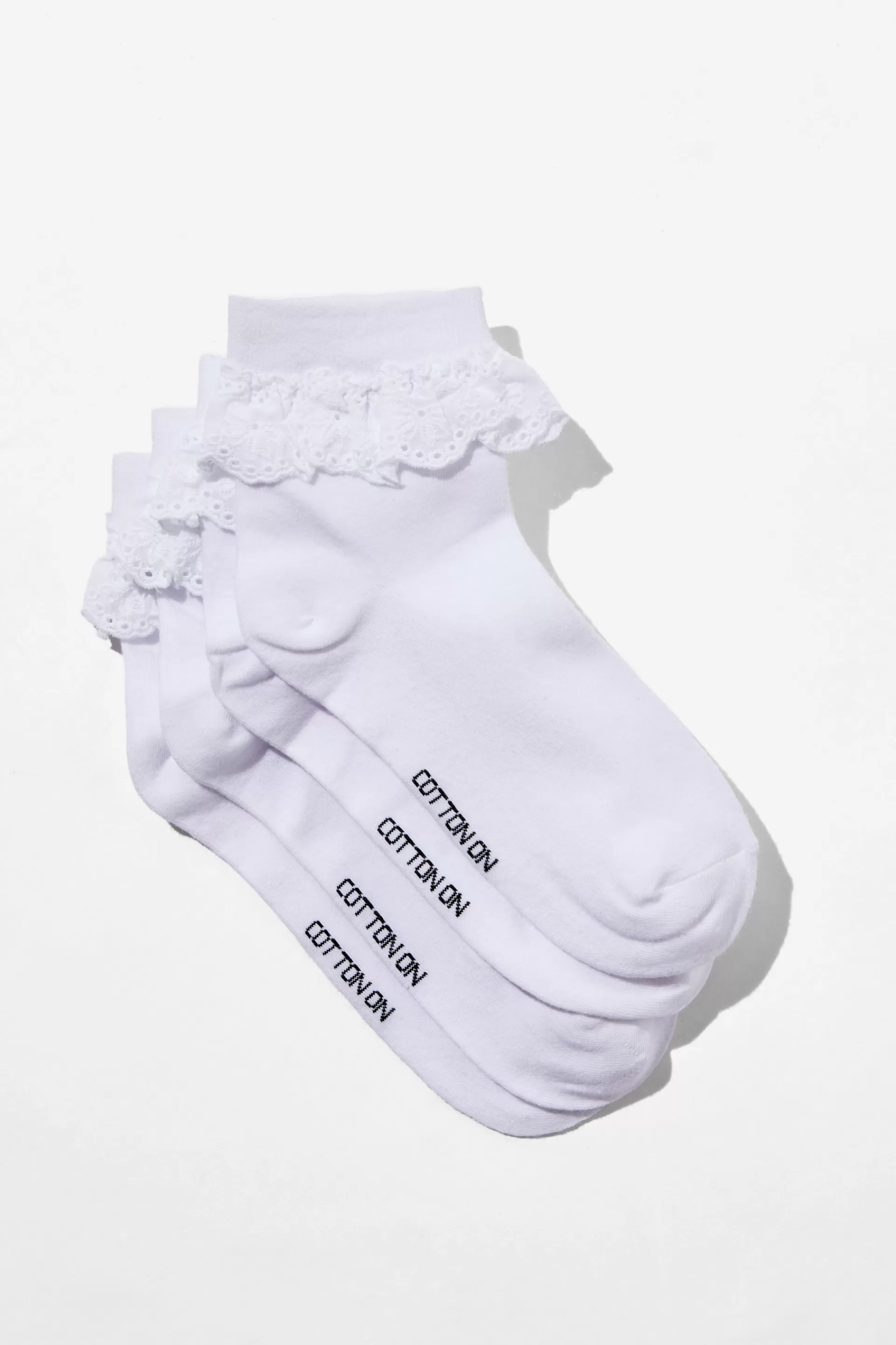 Cotton On Socks*The Perfect Pair Pretty Frill Sock White