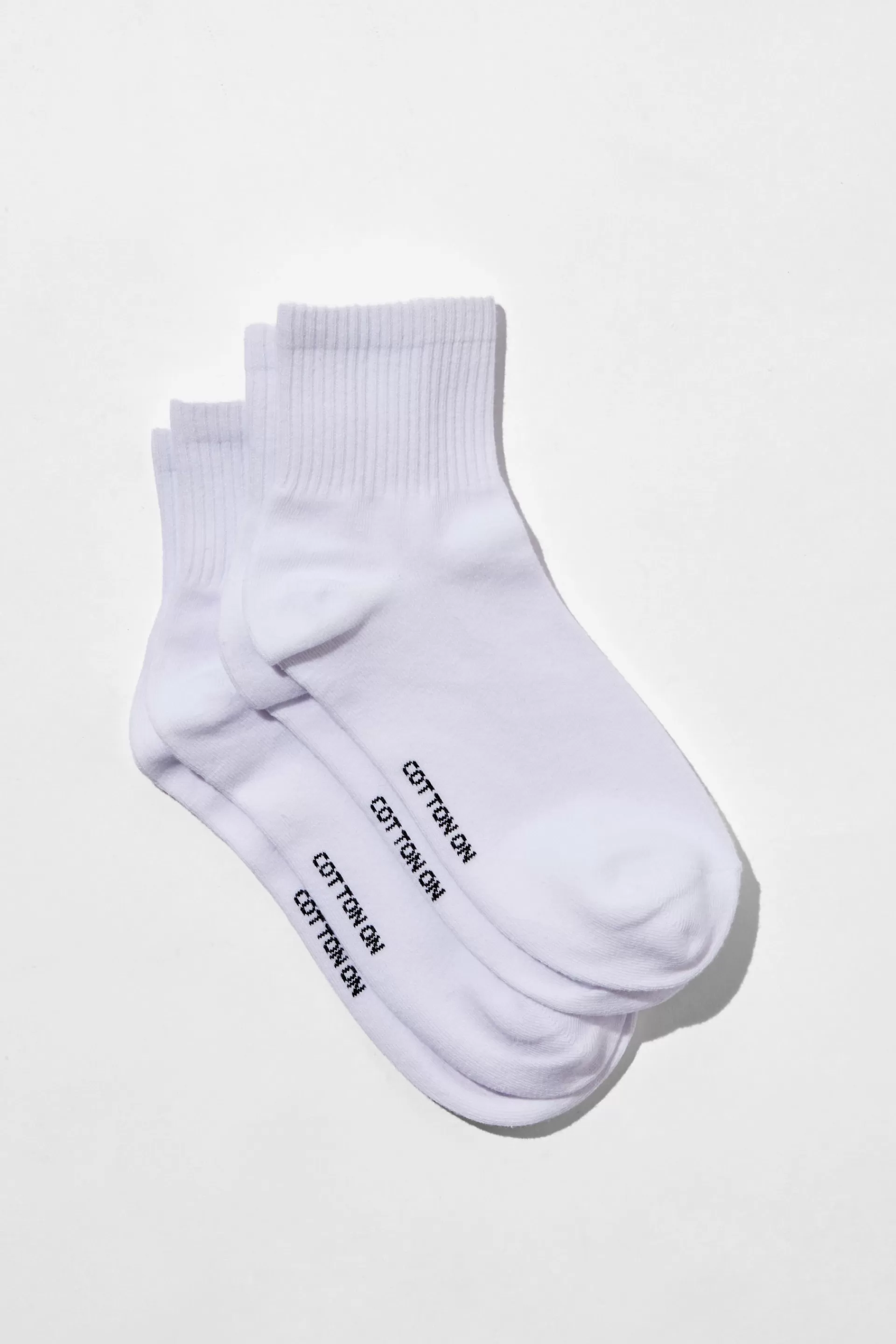 Cotton On Socks*The Perfect Pair Quarter Crew Sock 2Pk White