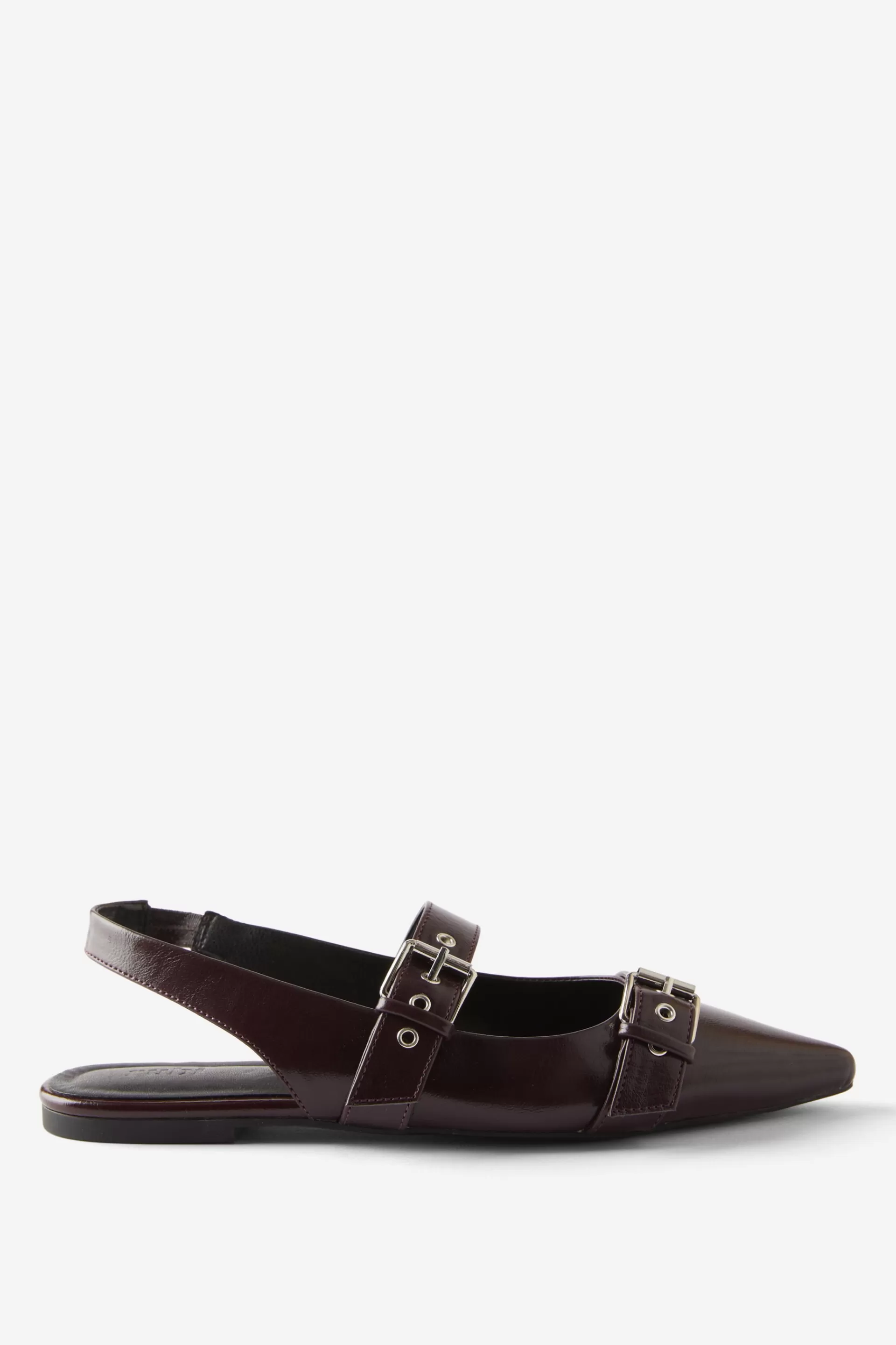 Cotton On Ballet Flats & Loafers*Zadie Buckle Slingback Point Deepburgundytextured