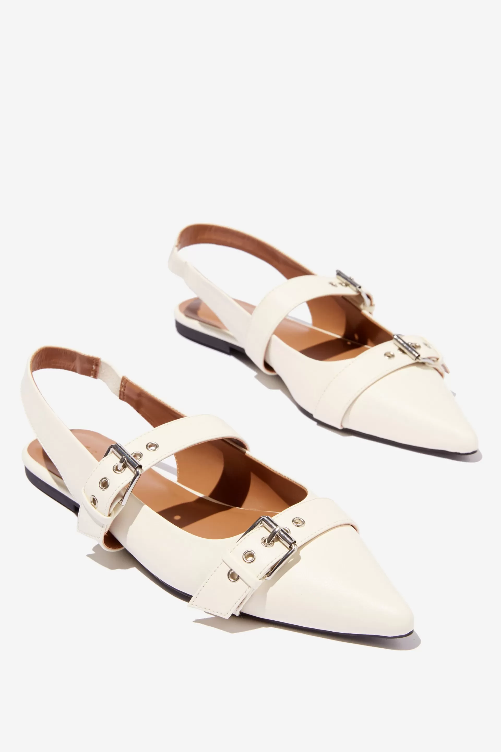 Cotton On Ballet Flats & Loafers*Zadie Buckle Slingback Point Vanillasmooth